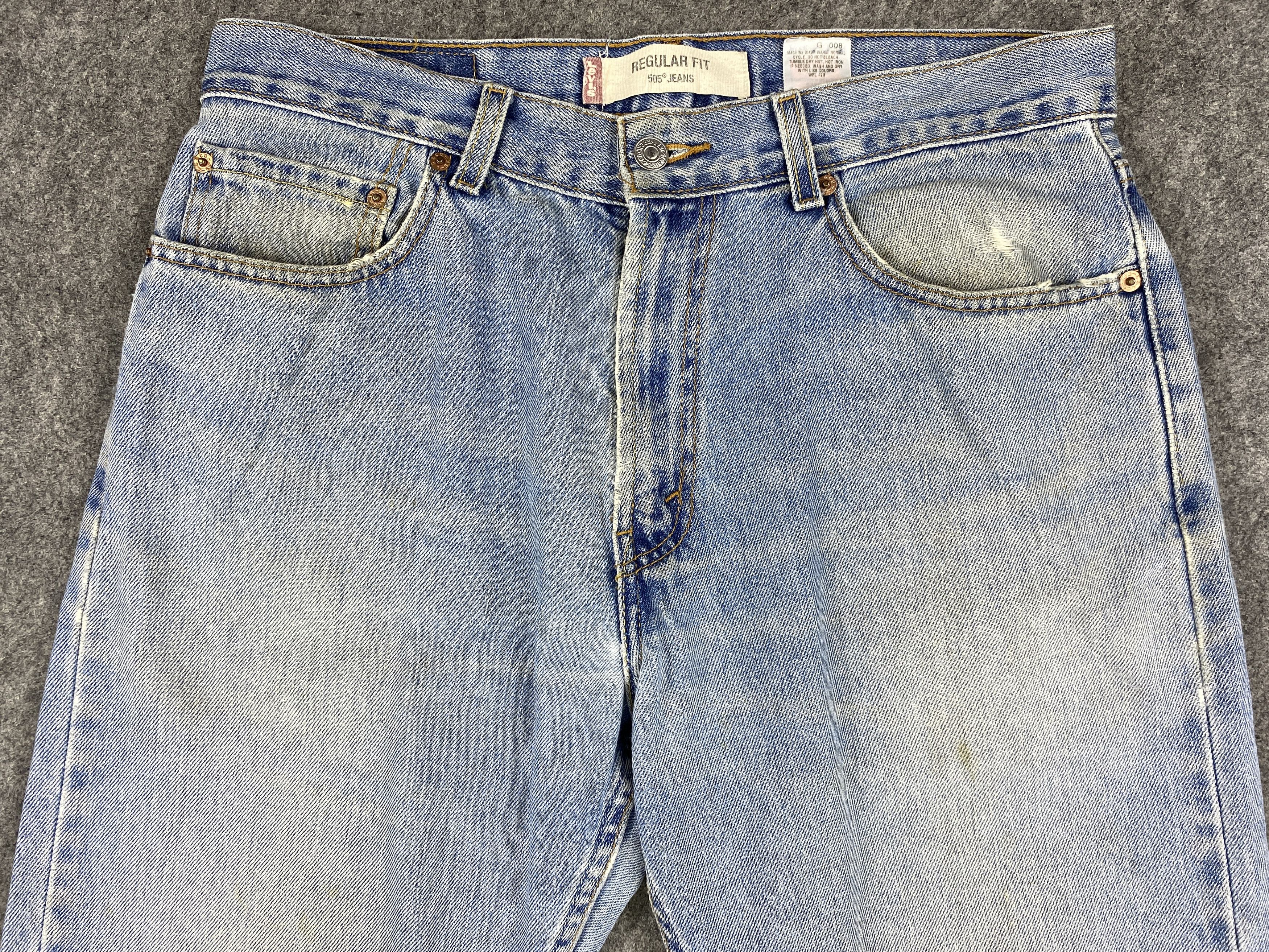 Levi's Blue Wash Vintage Levi's 505 Jeans 33x29 Denim -JN1275 Size US 33 - 3 Thumbnail