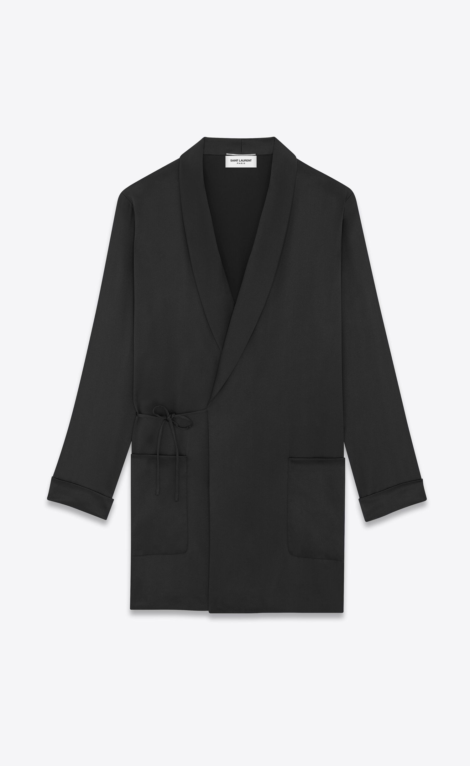 Saint Laurent Paris belted jacket in silk satin Size US XXL / EU 58 / 5 - 1 Thumbnail