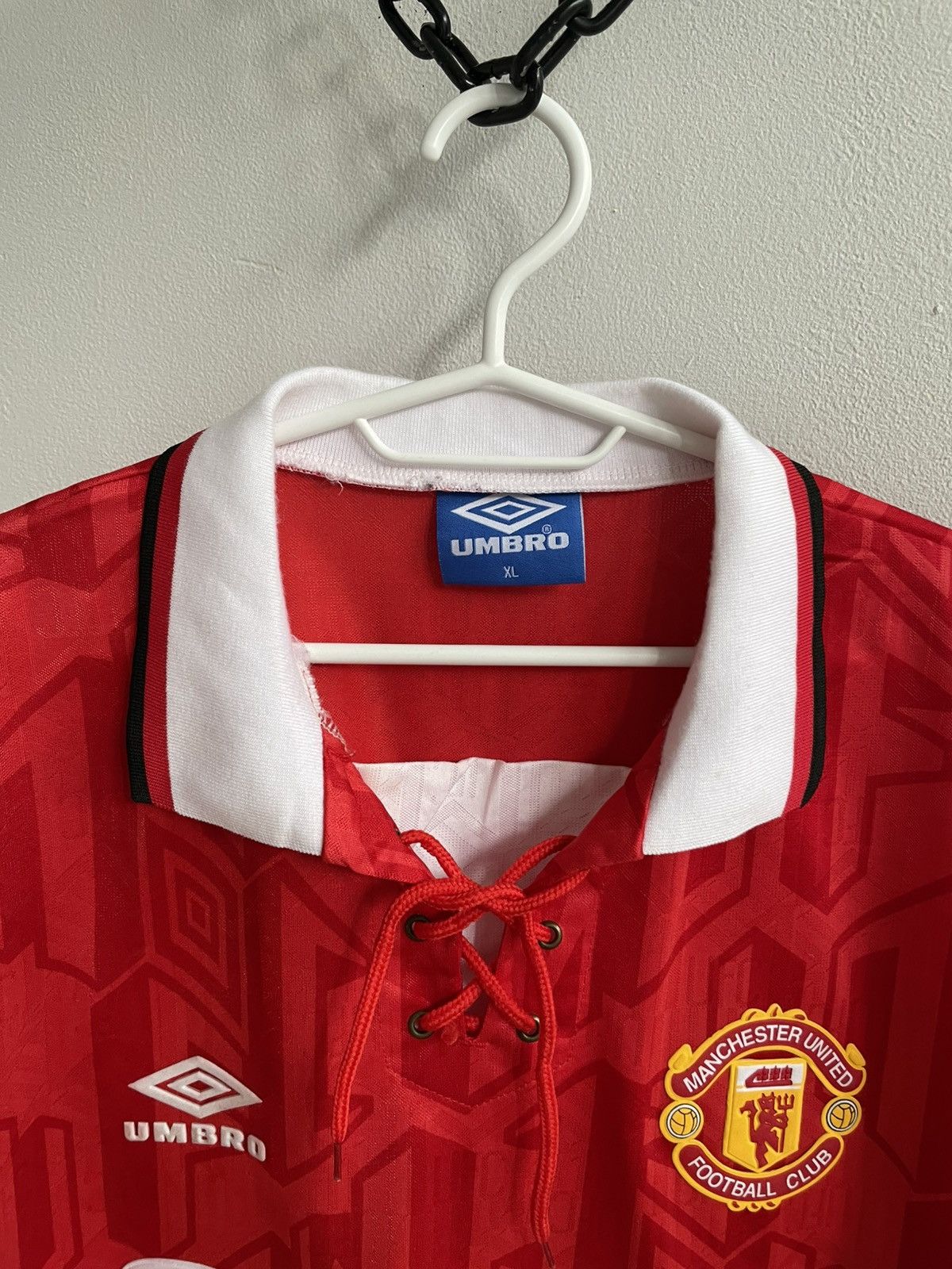 Vintage MANCHESTER UNITED 1992 1993 1994 Reissue Fotbal Shirt Jersey Size US XL / EU 56 / 4 - 7 Thumbnail