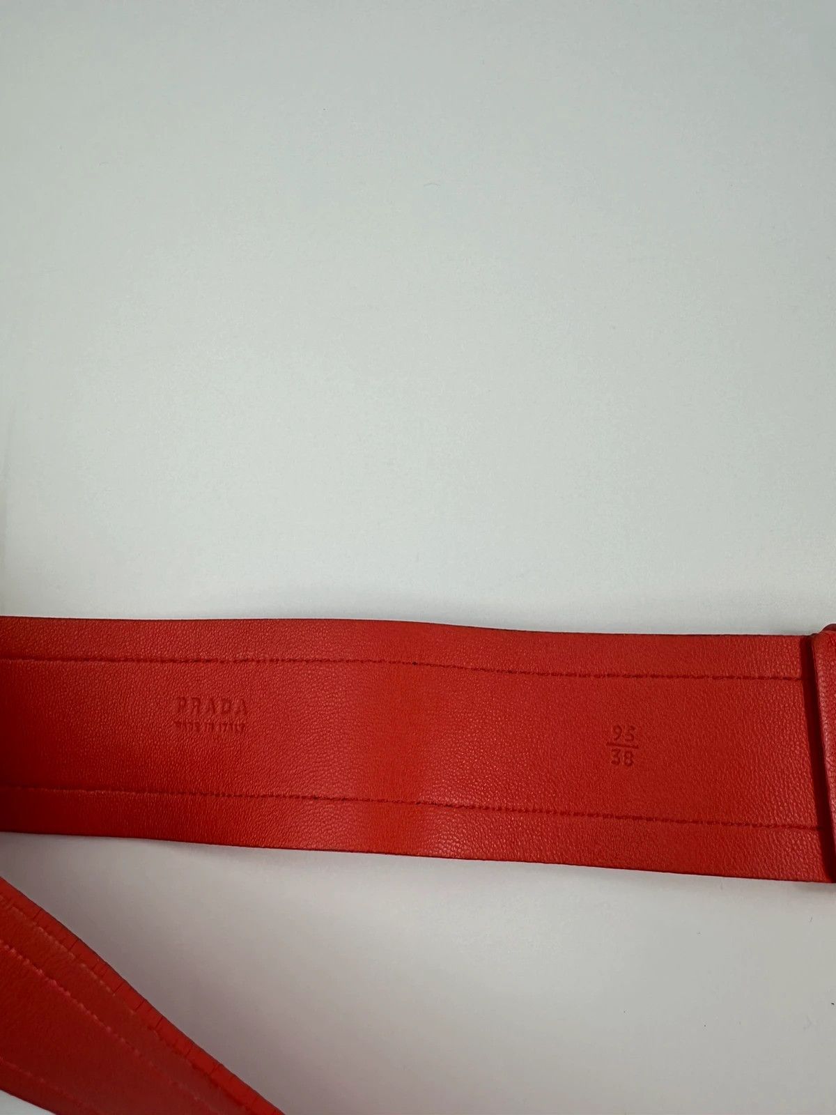 Prada Prada SS2010 Large Red Rose Gold Leather Belt Size ONE SIZE - 7 Thumbnail