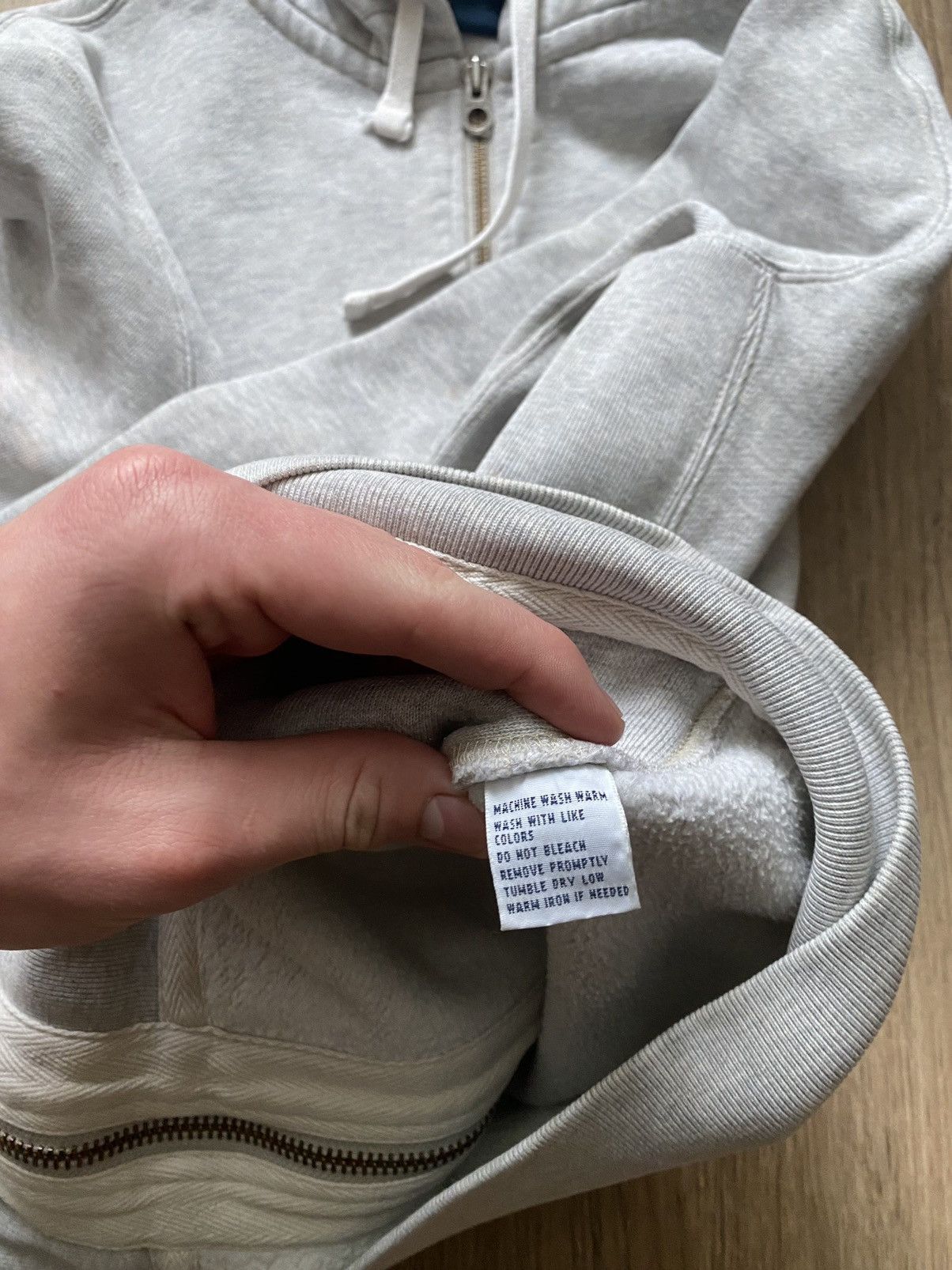 Polo Ralph Lauren × Vintage Vintage Polo Ralph Lauren Y2K tight light grey zip hoodie Size US L / EU 52-54 / 3 - 14 Thumbnail
