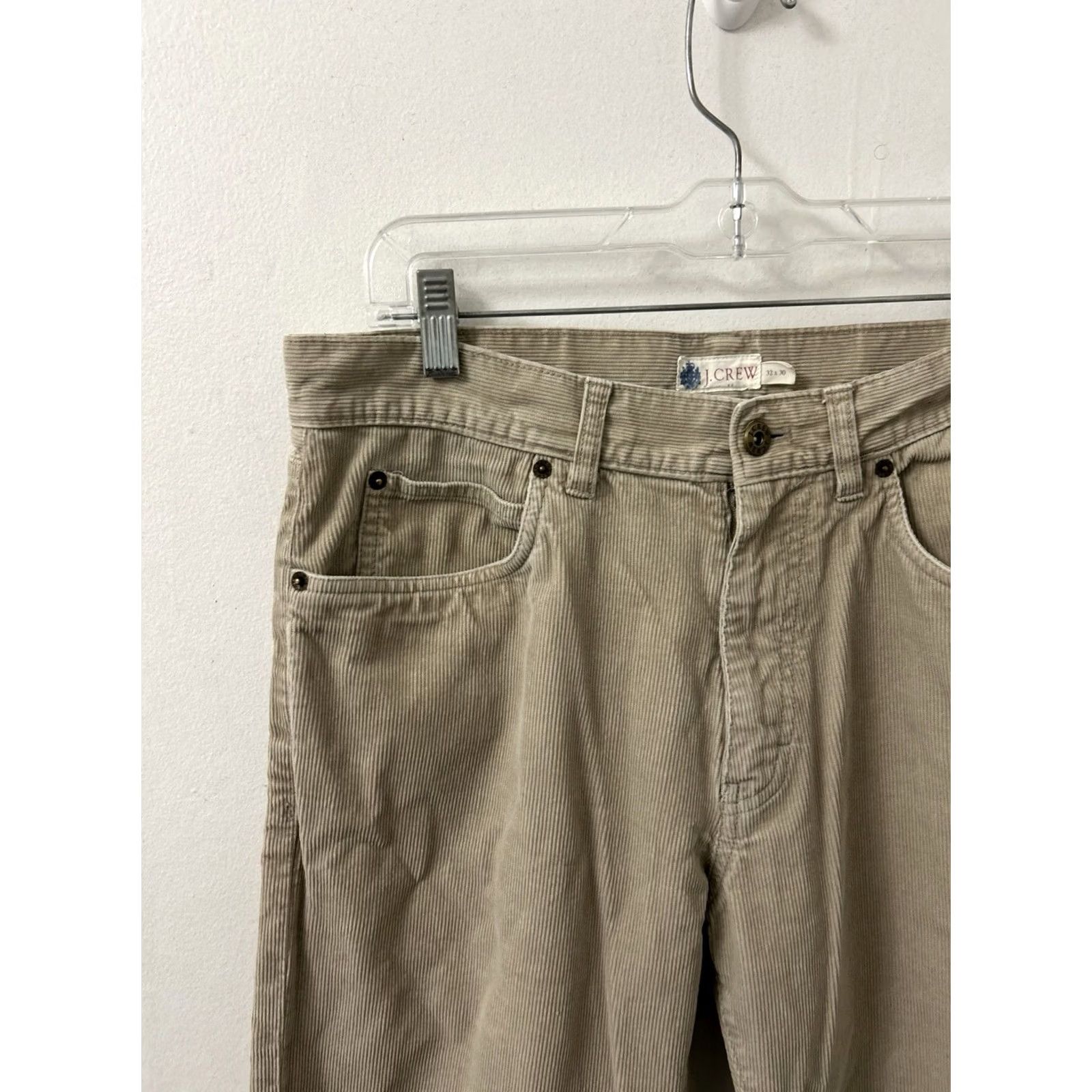 Vintage VTG J Crew Corduroy Pants Mens 32x27 Tan Beige Straight Leg Holiday 09 Y2K Size US 32 / EU 48 - 4 Thumbnail