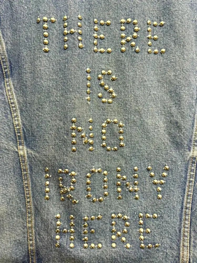 Celine Celine 22SS rivet slogan denim jacket-2507 Size US S / EU 44-46 / 1 - 3 Thumbnail
