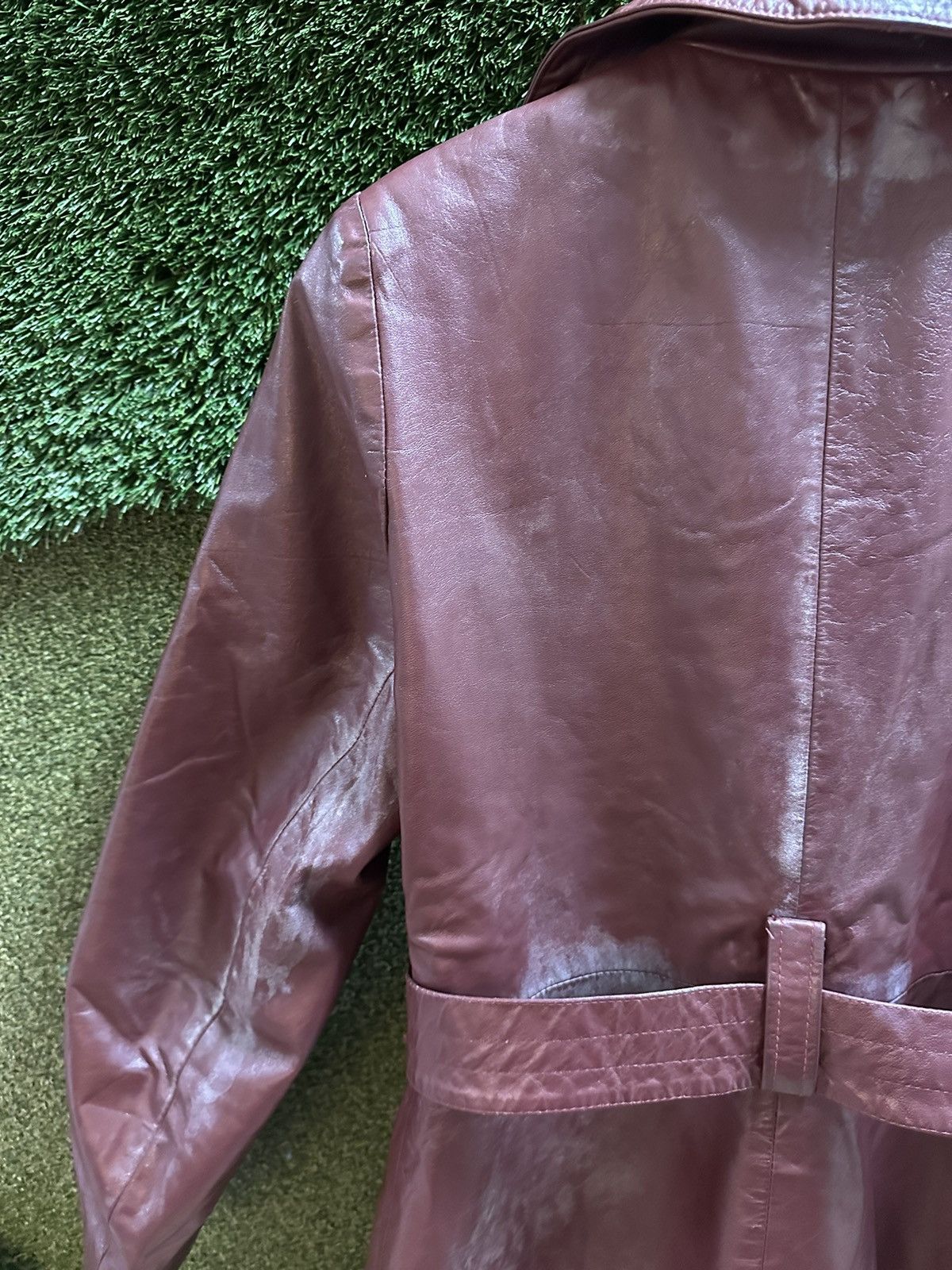 Vintage Vintage 1980s Cosa-Nova Long Red Leather Jacket Small Size S / US 4 / IT 40 - 9 Thumbnail