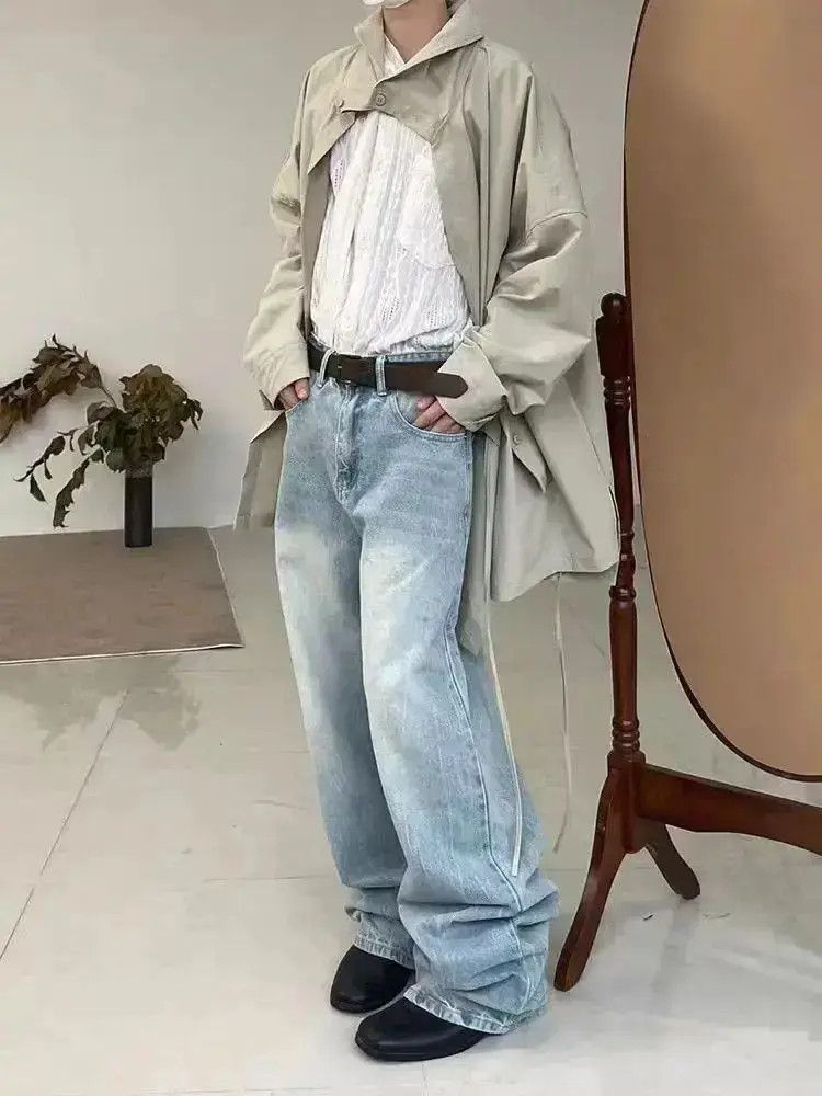 Japanese Brand Vintage washed street Y2K baggy jeans Size US 33 - 3 Thumbnail