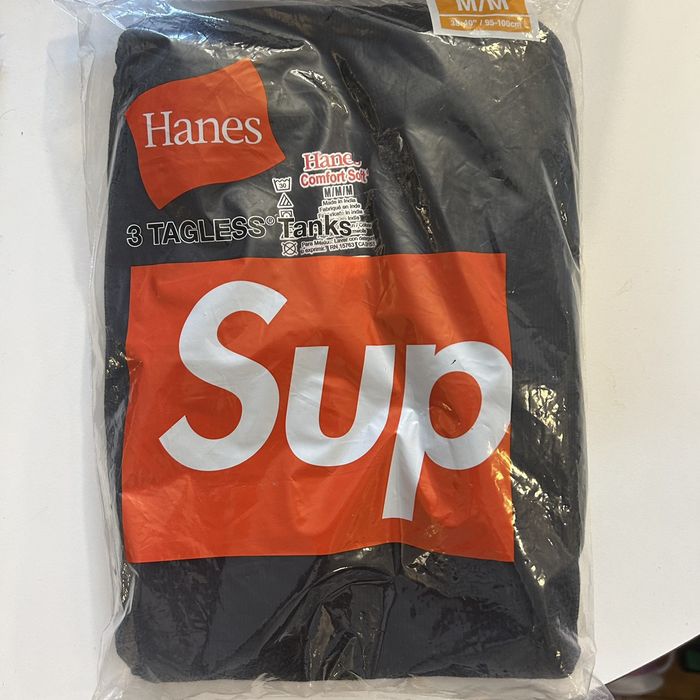 Supreme Hanes Tagless Tank Tops (3 Pack) Black