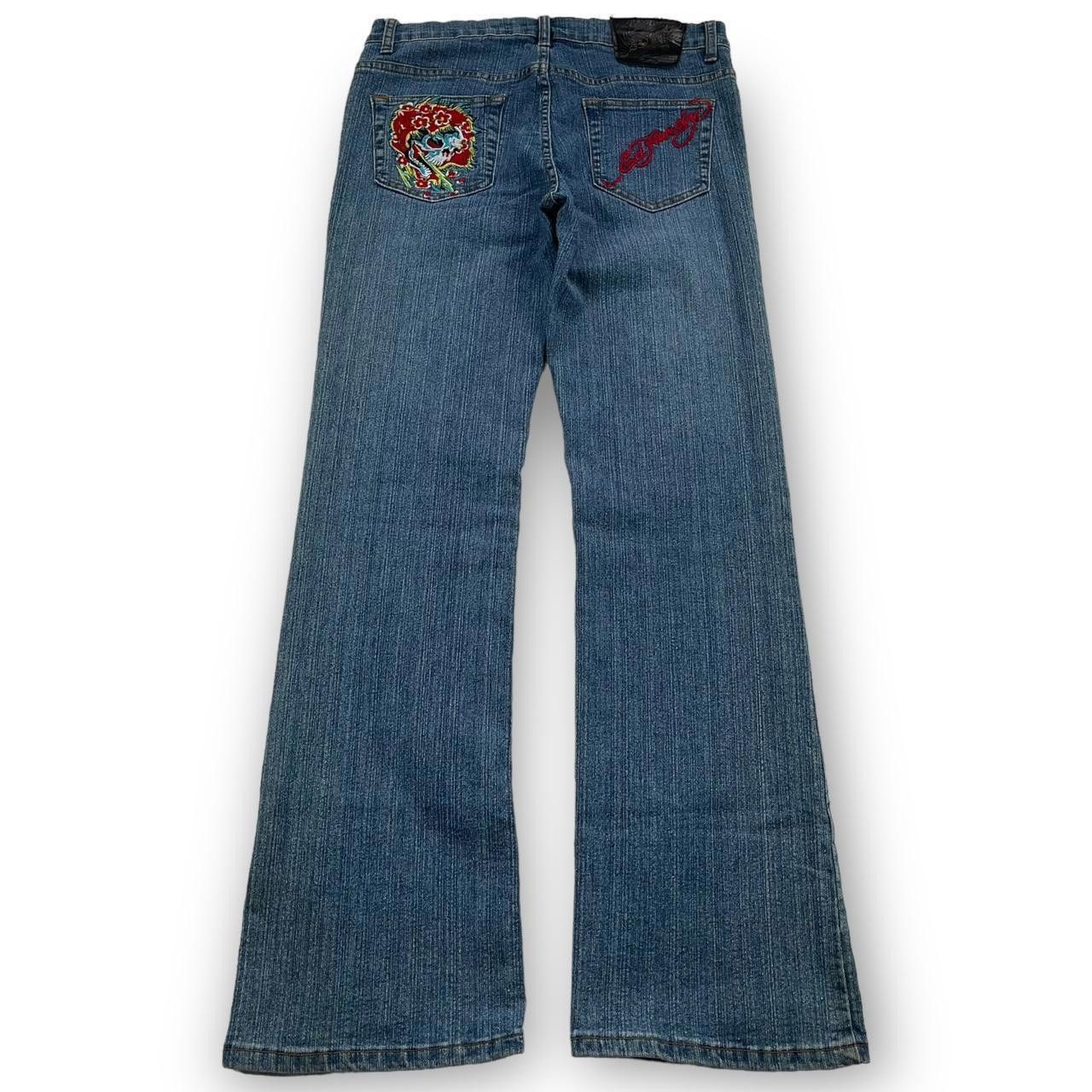 Ed Hardy Ed Hardy Women's Blue and Multi Jeans Size 33" - 2 Thumbnail