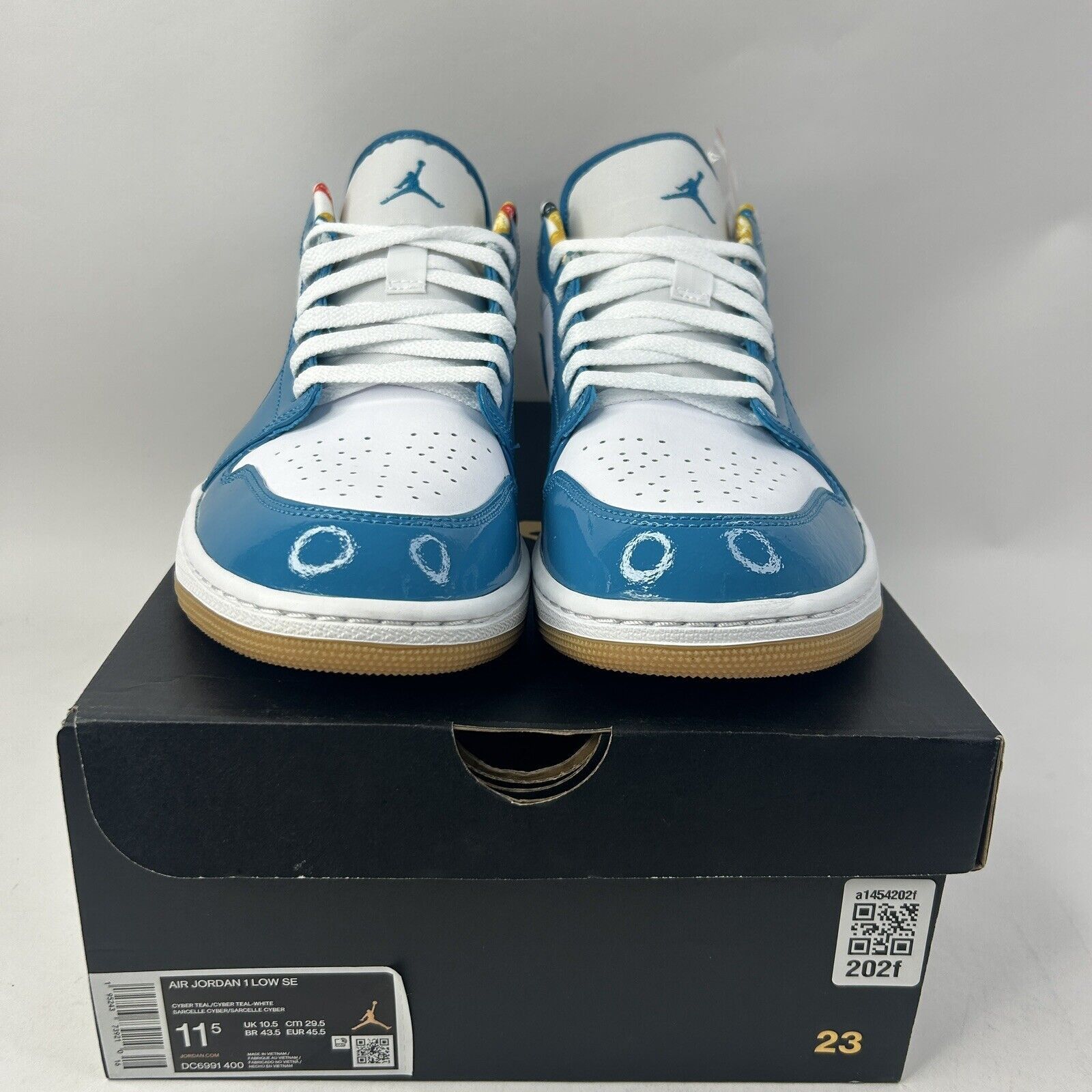 Nike Nike Air Jordan 1 Retro Low SE “Barcelona/Cyber Teal” 2024 Size US 11.5 / EU 44-45 - 2 Thumbnail