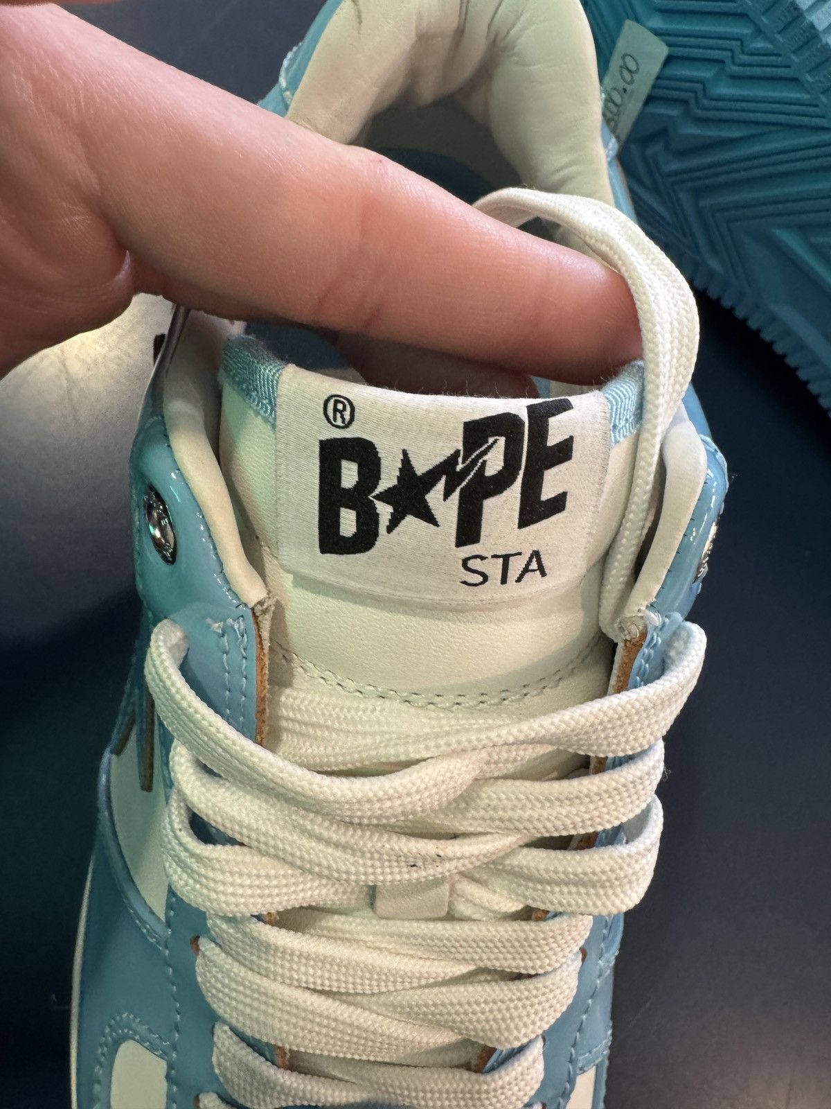Bape Bapesta Patent Leather Baby Blue Sax Size US 9 / EU 42 - 6 Thumbnail
