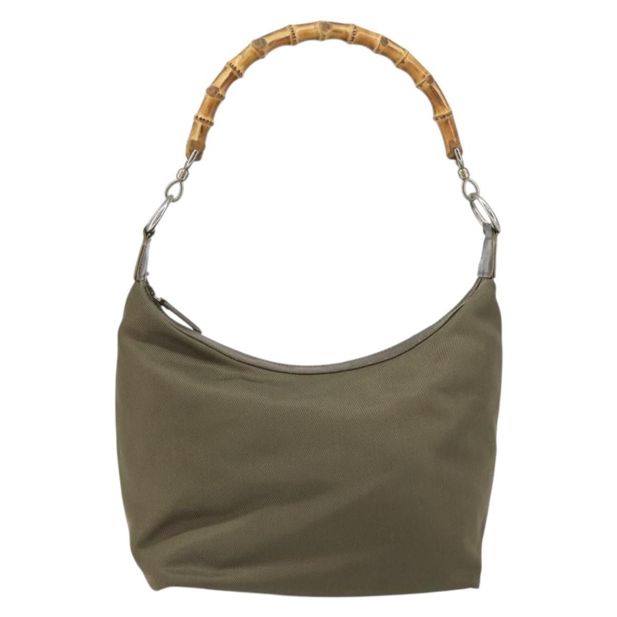 Gucci Gucci Vintage Bamboo Shoulder Nylon Size ONE SIZE - 1 Thumbnail