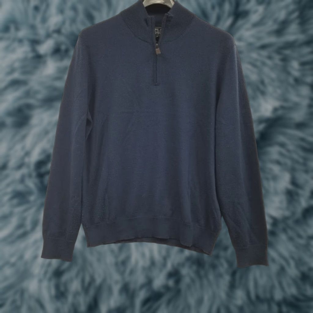 Jos. A. Bank Jos A Bank Sweater Mens Large Blue Merino Wool 1/4 Zip Pullover Traveler See Pic Size US L / EU 52-54 / 3 - 1 Thumbnail