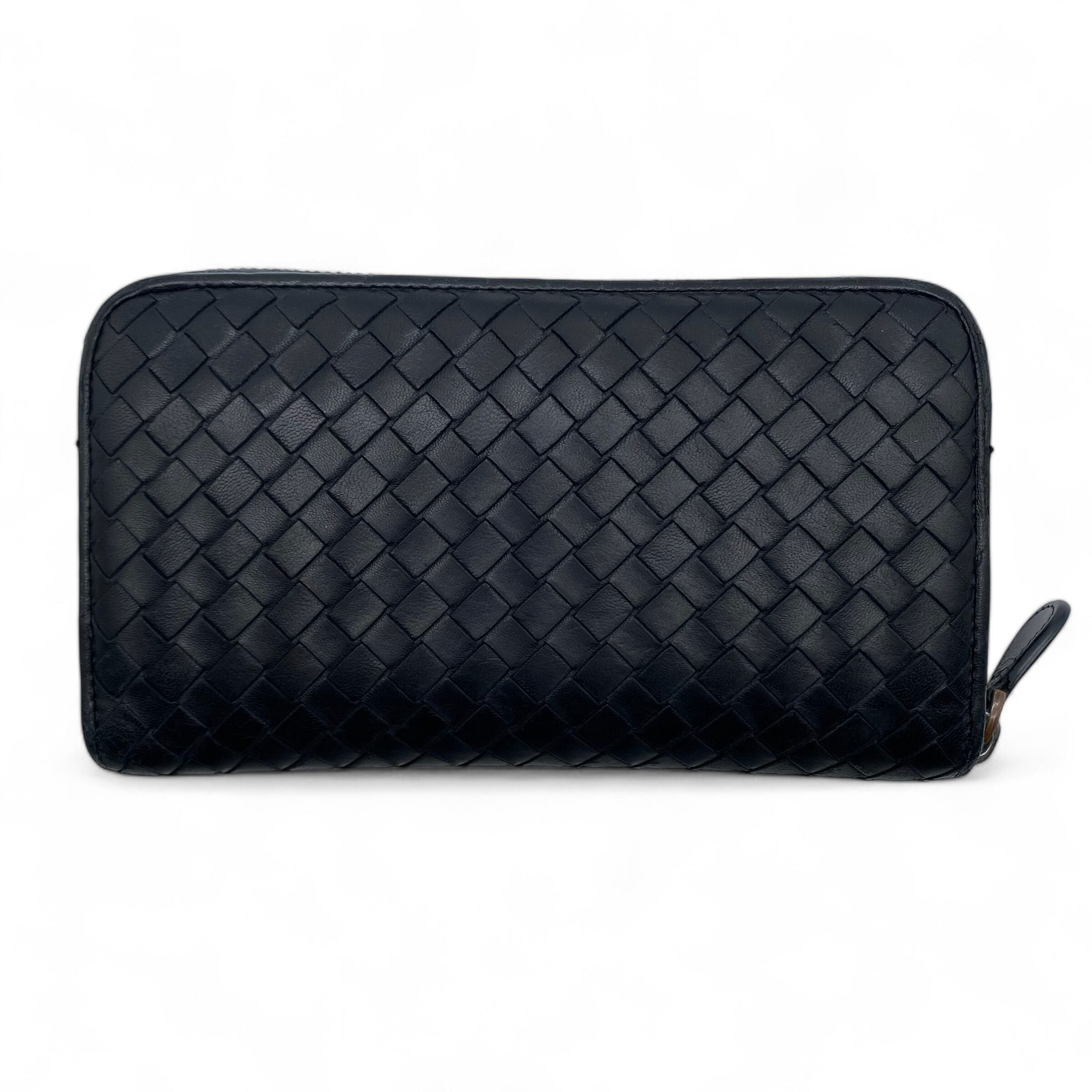 Bottega Veneta BOTTEGA VENETA Round Zip Long Wallet Intrecciato Black Size ONE SIZE - 2 Thumbnail