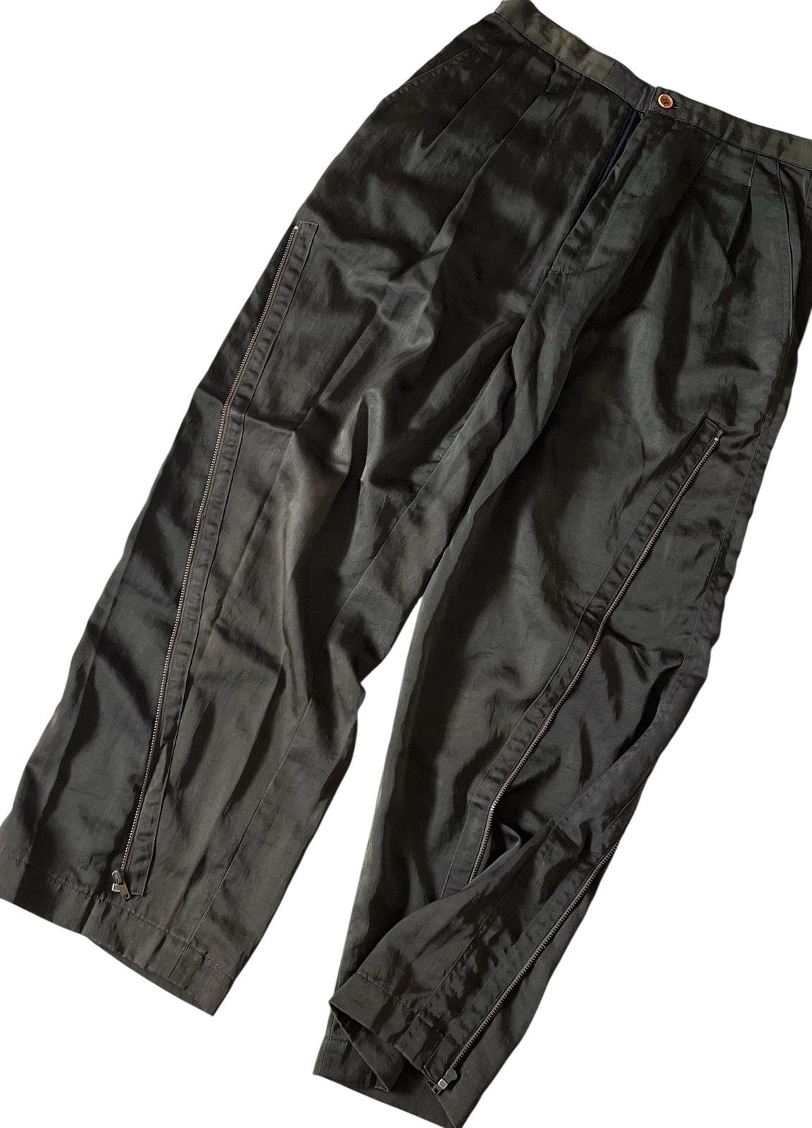Issey Miyake Vintage issey miyake side zipper olive flight trousers Size US 27 - 3 Thumbnail