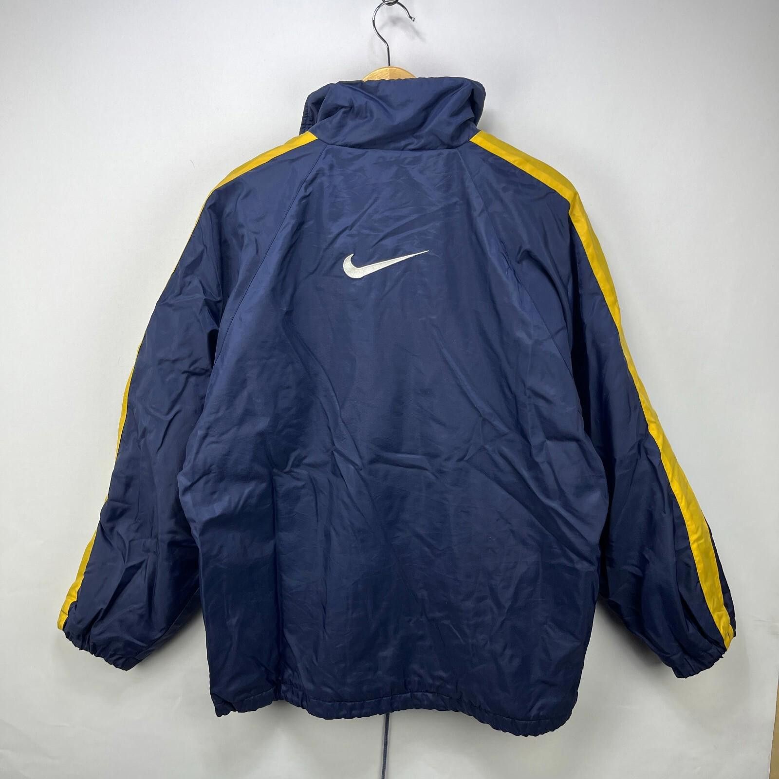 Nike Vintage 90s Nike Big Swoosh Jacket Fleece Lined Large Size US L / EU 52-54 / 3 - 2 Thumbnail