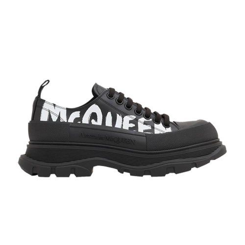 Alexander McQueen o1w1db10725 Graffiti Tread Slick Lace Up in Black Size US 11.5 / EU 44-45 - 1 Thumbnail