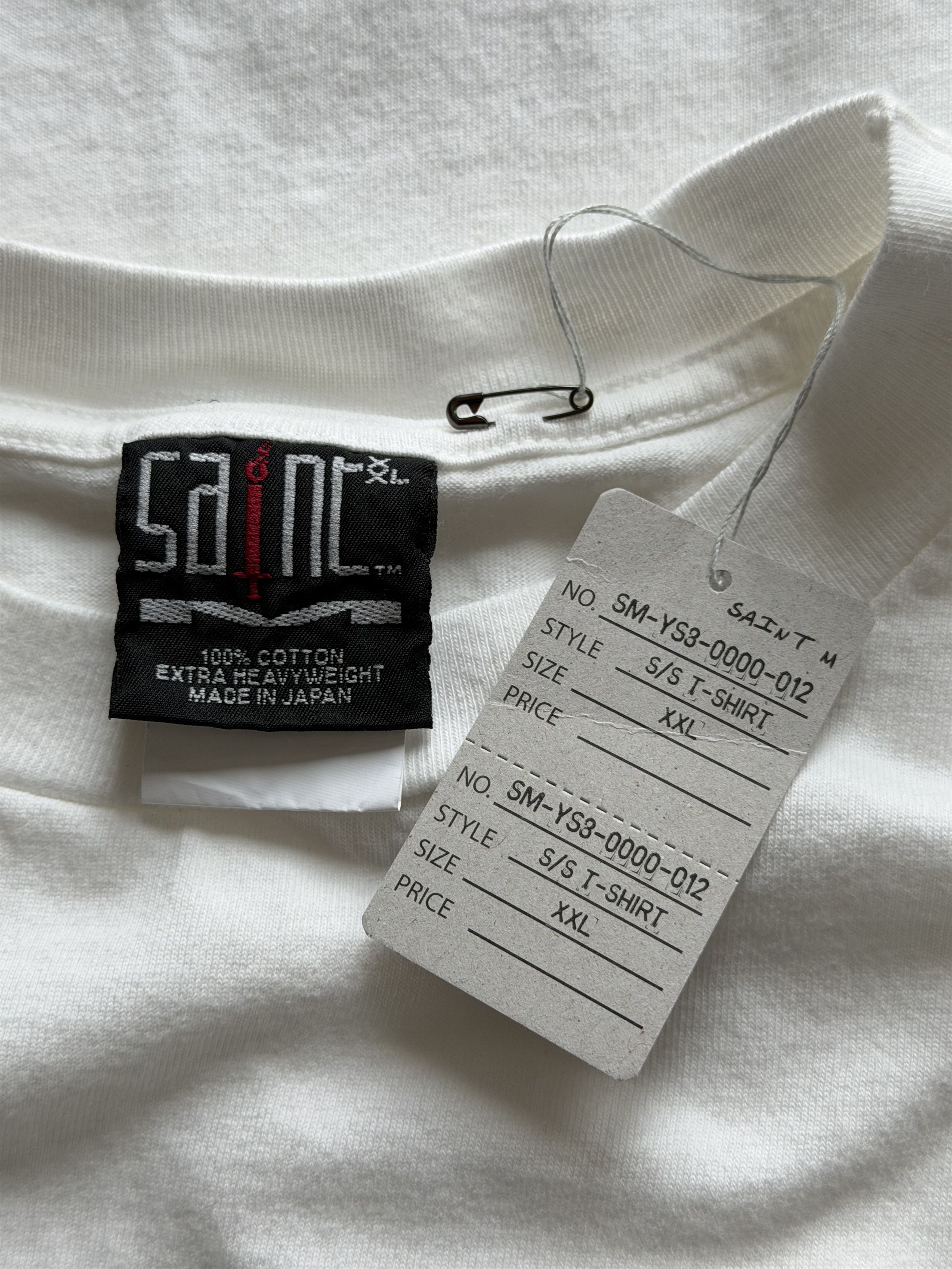 Saint Michael Saint Michael Ribbon Logo Tee in White Teal Size US XXL / EU 58 / 5 - 6 Thumbnail