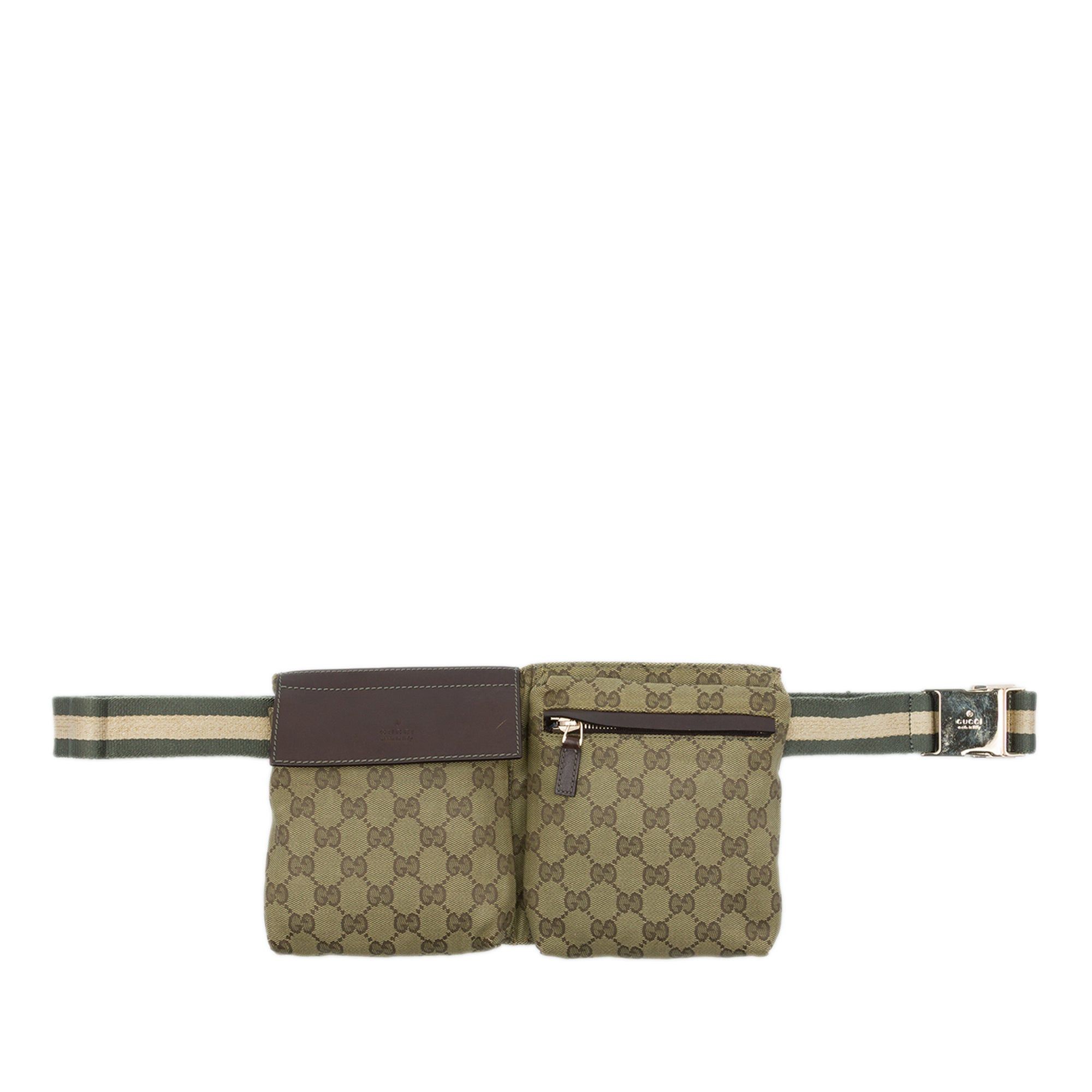 Gucci GG Canvas Web Double Pocket Belt Bag Size ONE SIZE - 1 Thumbnail