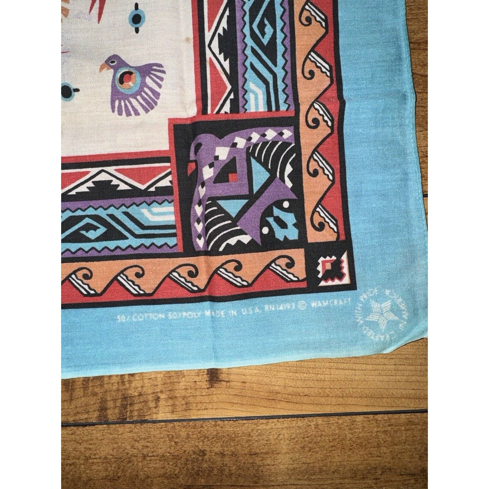 Vintage Vintage Native American Print Pocket Square Made In USA Size ONE SIZE - 2 Thumbnail