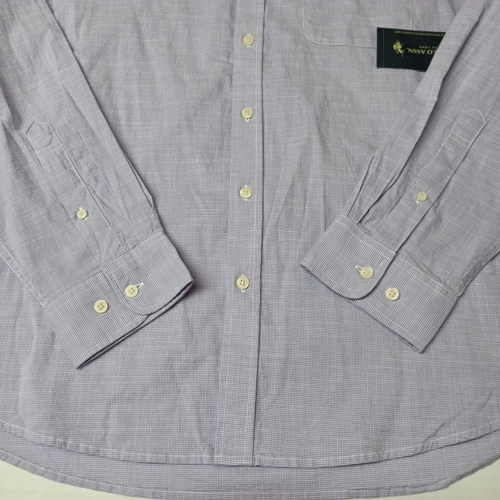 U.S. Polo Assn. U.S. Polo Assn. Button Woven Shirt Men's XL Violet Checkered Size US XL / EU 56 / 4 - 2 Thumbnail