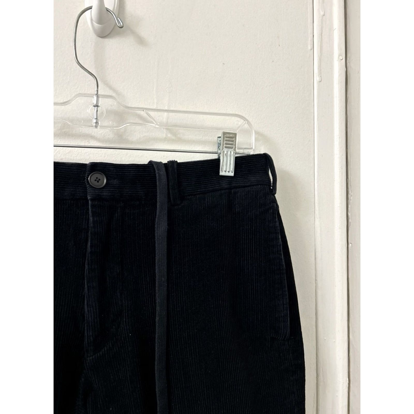 Uniqlo UNIQLO Corduroy Pants Mens Small 27-30x26 Black Drawstring Trousers Chino Pockets Relaxed Casual Vintage: No Size US 27 - 4 Thumbnail