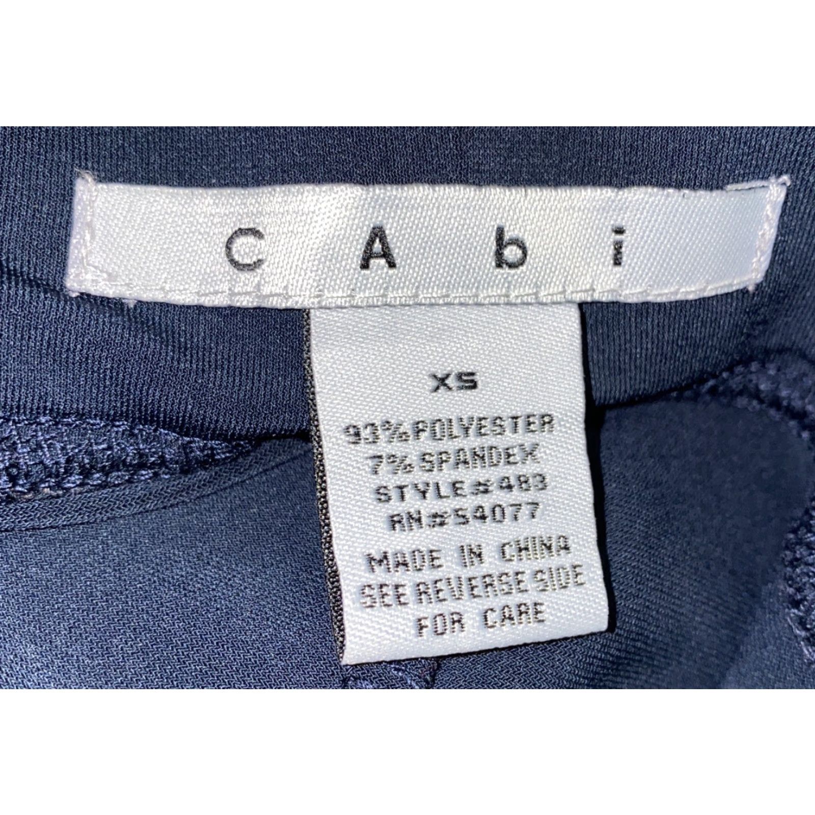 Vintage Cabi Womens Yoga Pants XS Athletic Navy Blue Poly/Spandex Inseam 25" Size 26" / US 2 / IT 38 - 5 Thumbnail