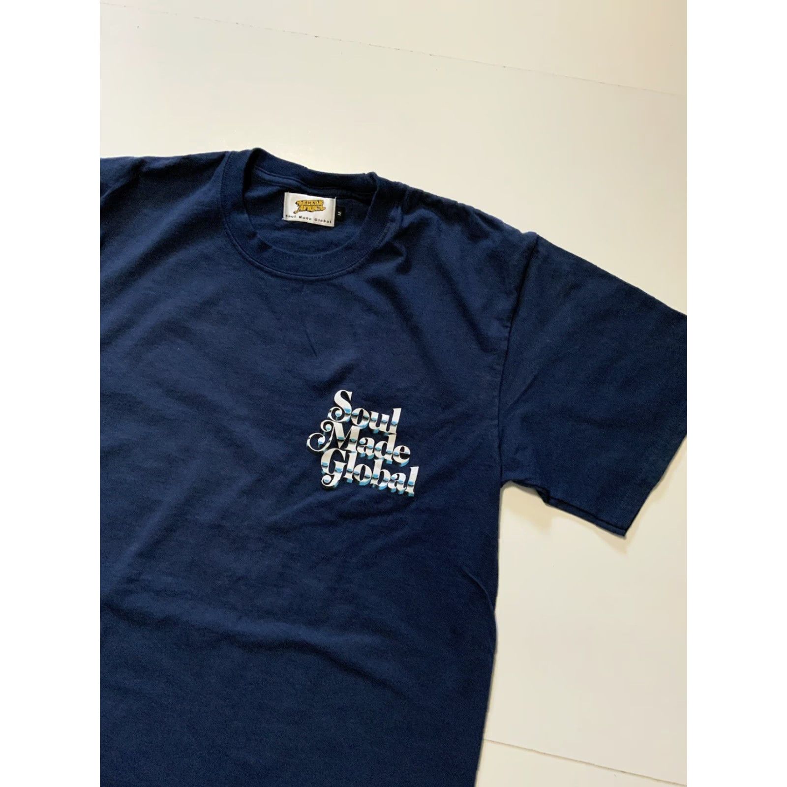 Vintage LITTLE AFRICA Soul Made Global Navy Crewneck 2 Sided Graphic S/S T-Shirt Sz. M Men Crew Neck Blue Navy T-Shirt M Mens Size US M / EU 48-50 / 2 - 3 Thumbnail