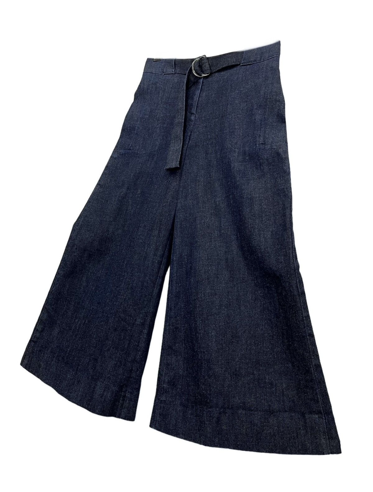 Maison Margiela MAISON MARGIELA Palazzo Over Wide Leg Cropped Stretch Denim Size 27" / US 4 / IT 40 - 1 Thumbnail