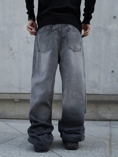 Japanese Brand × Vintage Skater Washed Drip Baggy Denim Jeans Size US 34 / EU 50 - 2 Thumbnail