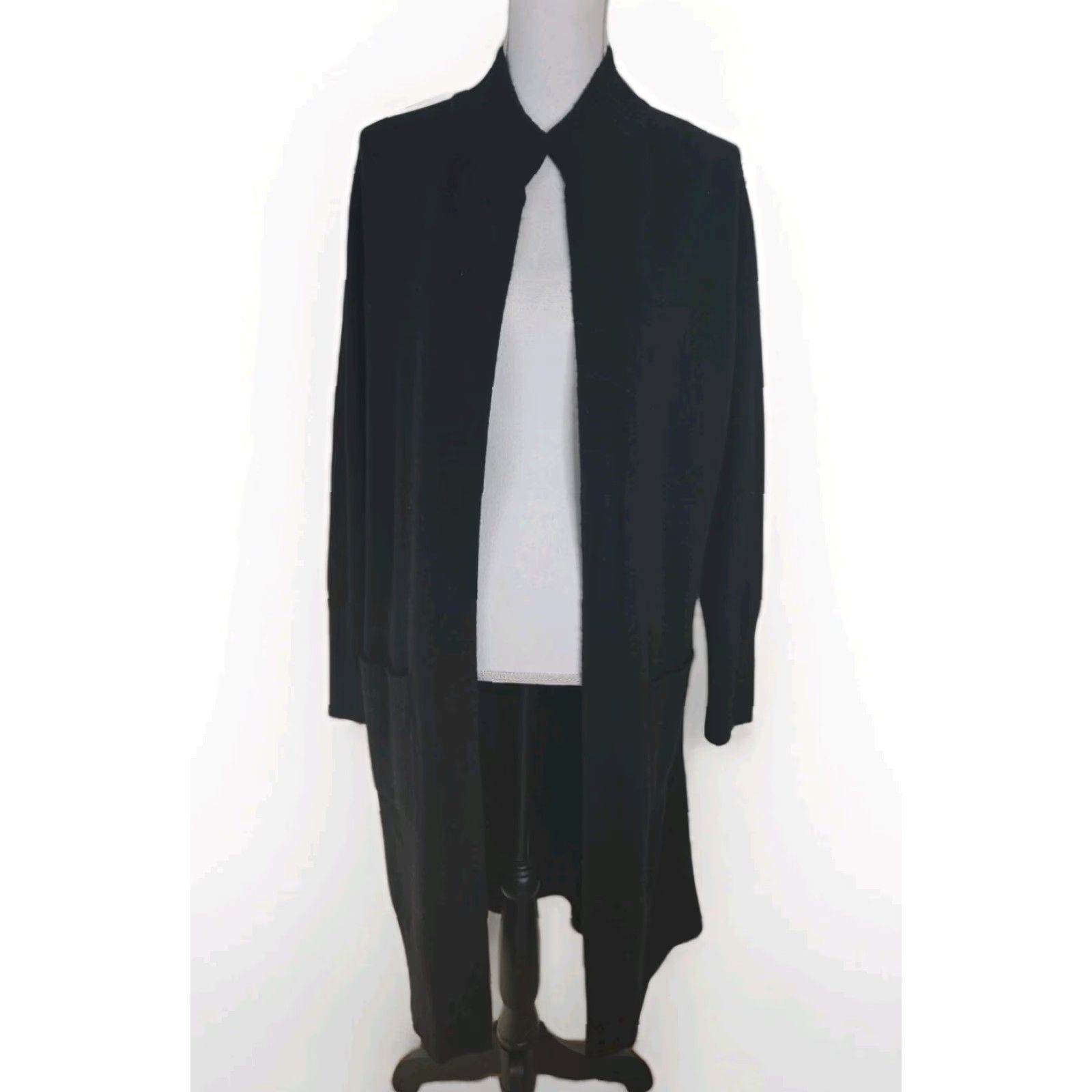 Athleta Athleta Spirit Cardigan Sweater Wool Blend Long Duster Black Women's S Oversized Wool Blend Oversized Brand: Athleta Size S / US 4 / IT 40 - 2 Thumbnail