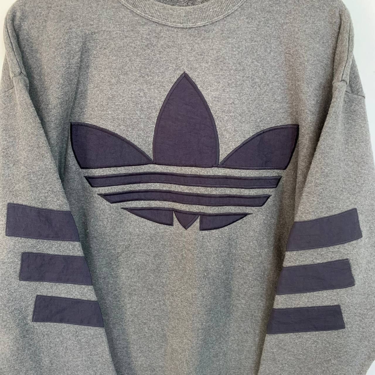 Adidas Adidas Vintage bIG logo dark grey Rare large 90s collection Size US L / EU 52-54 / 3 - 3 Thumbnail