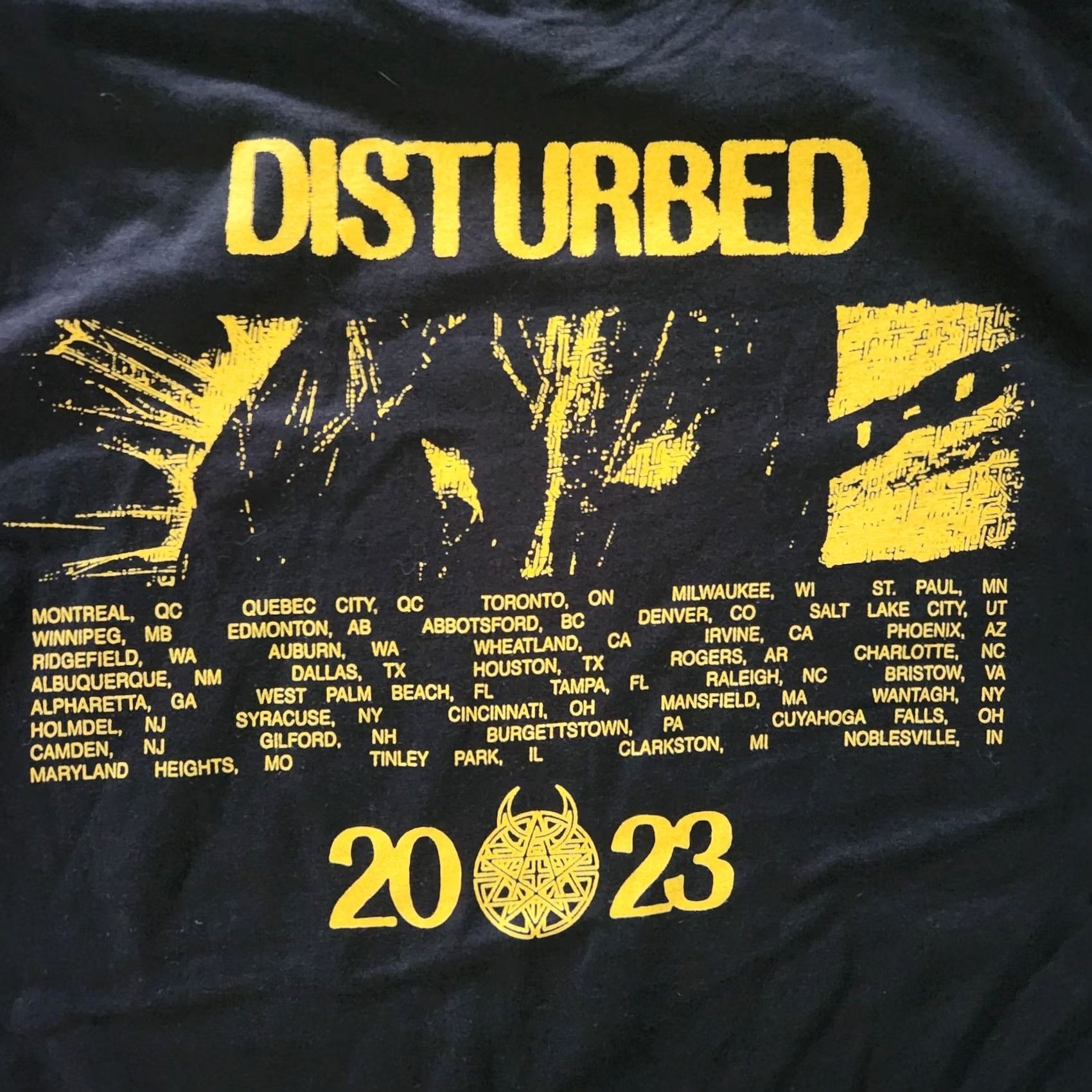 Doublet Disturbed T Shirt Tee European Tour 2023 Split Face Black Rock Metal Double Side Mens M Size US M / EU 48-50 / 2 - 4 Thumbnail