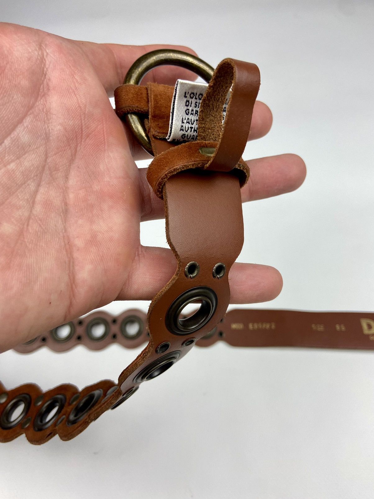 Dolce & Gabbana × Vintage Vintage 90's Dolce & Gabbana Perforations Leather Belt Sz 85 Size ONE SIZE - 17 Thumbnail