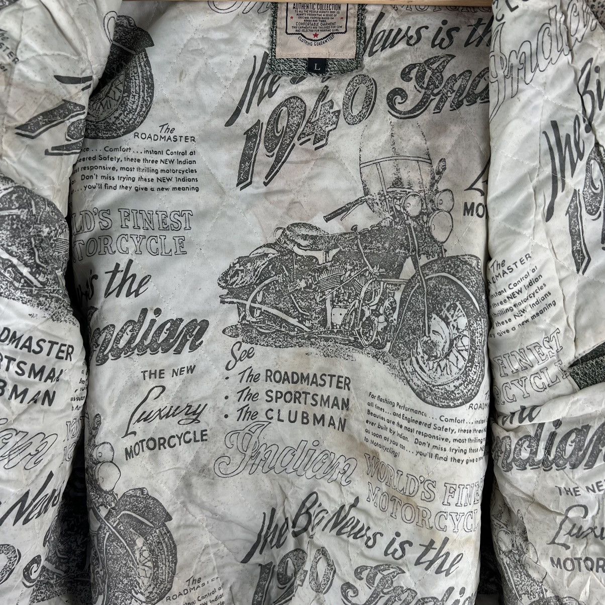 Japanese Brand 🔥VINTAGE BOMBER LEATHER JACKET BACK FIRE OVER PRINT PRINTED Size US L / EU 52-54 / 3 - 14 Thumbnail