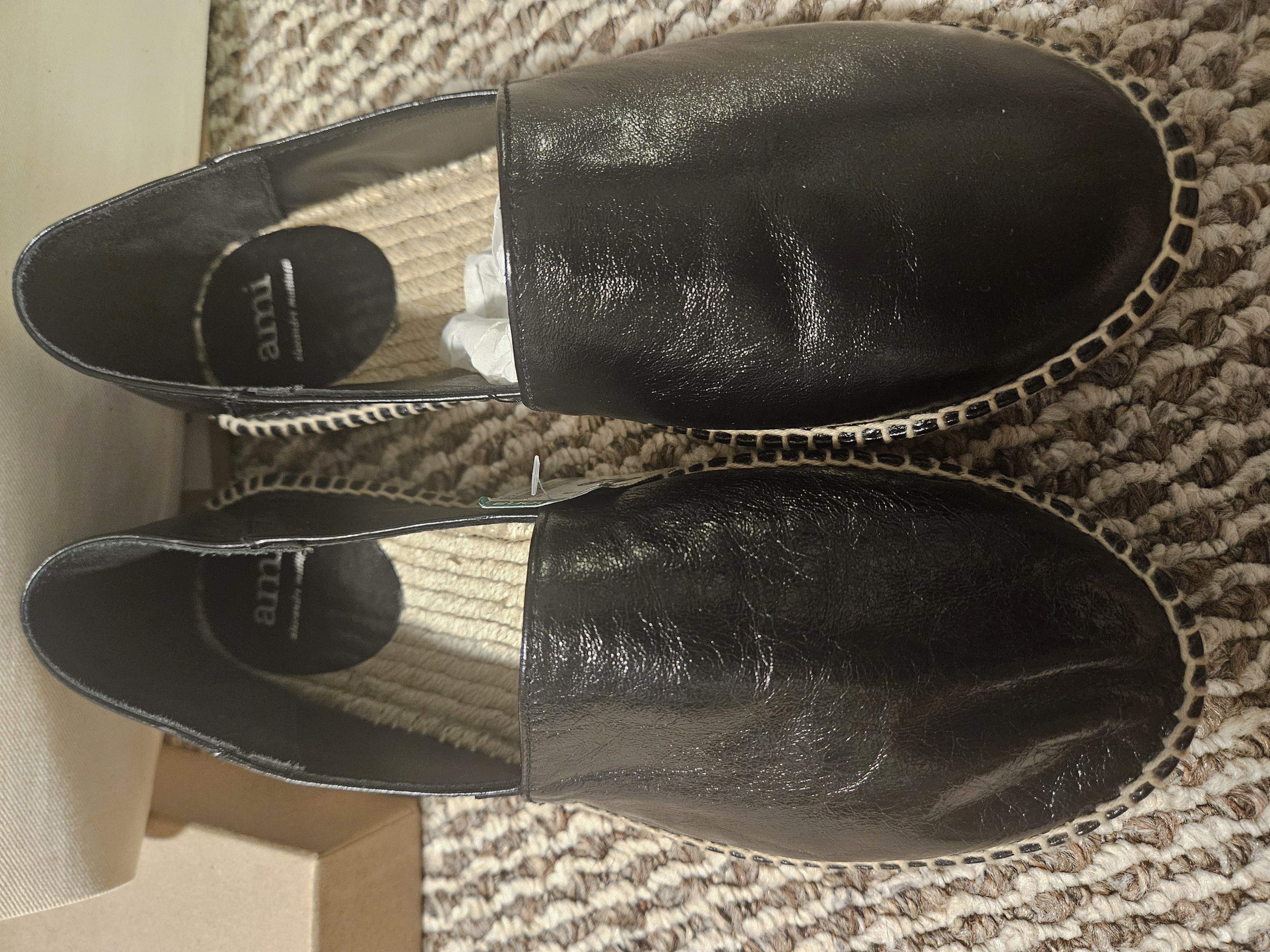 AMI (Closet Clean out) Black 'AMI Leather' Espadrilles Size US 7 / EU 40 - 5 Thumbnail