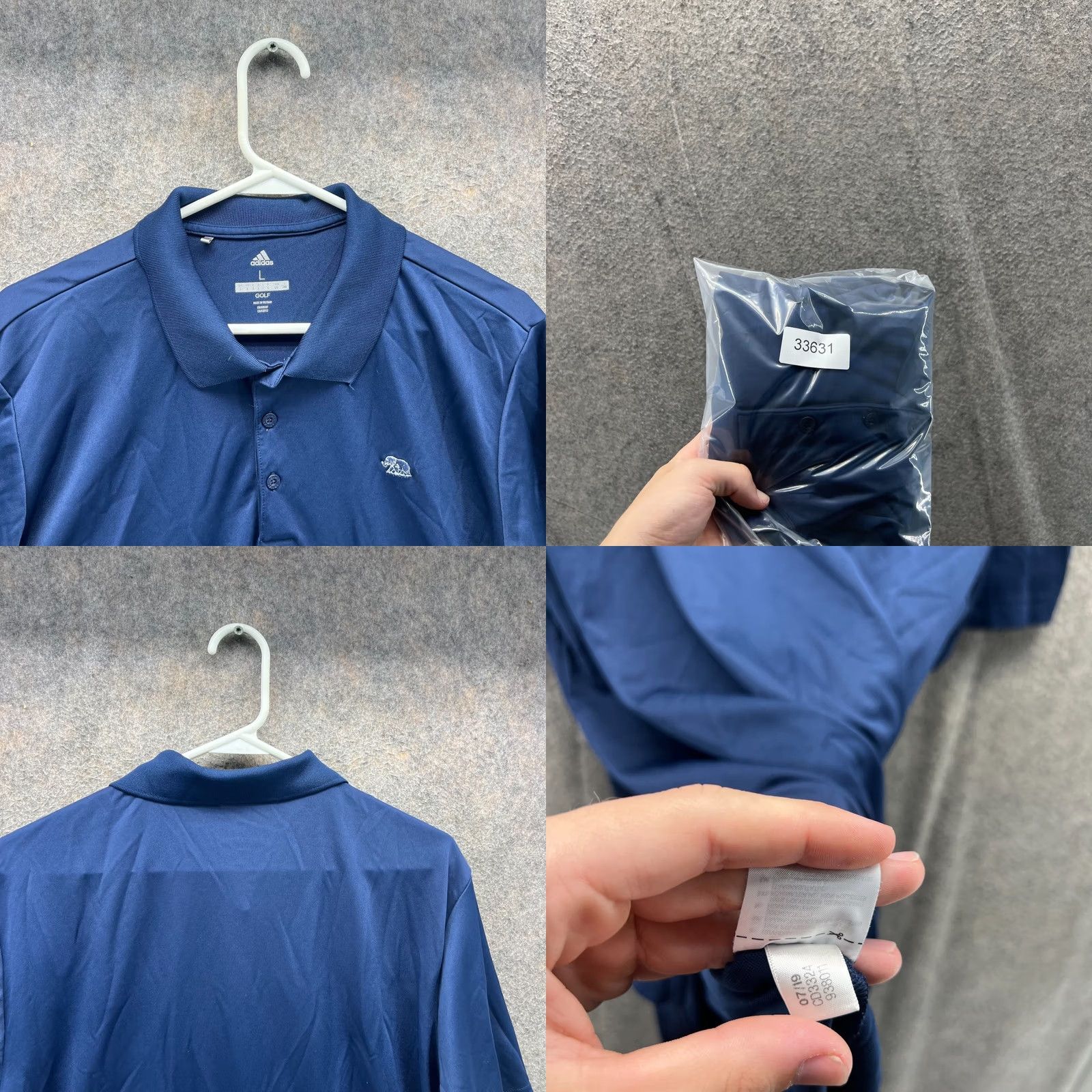 Adidas Adidas Polo Shirt Mens Large Blue Navy 365 Stretch Golf Golfer Elephant Knit Shirt Polo Short Sleeve Regular Fit Size US L / EU 52-54 / 3 - 8 Thumbnail