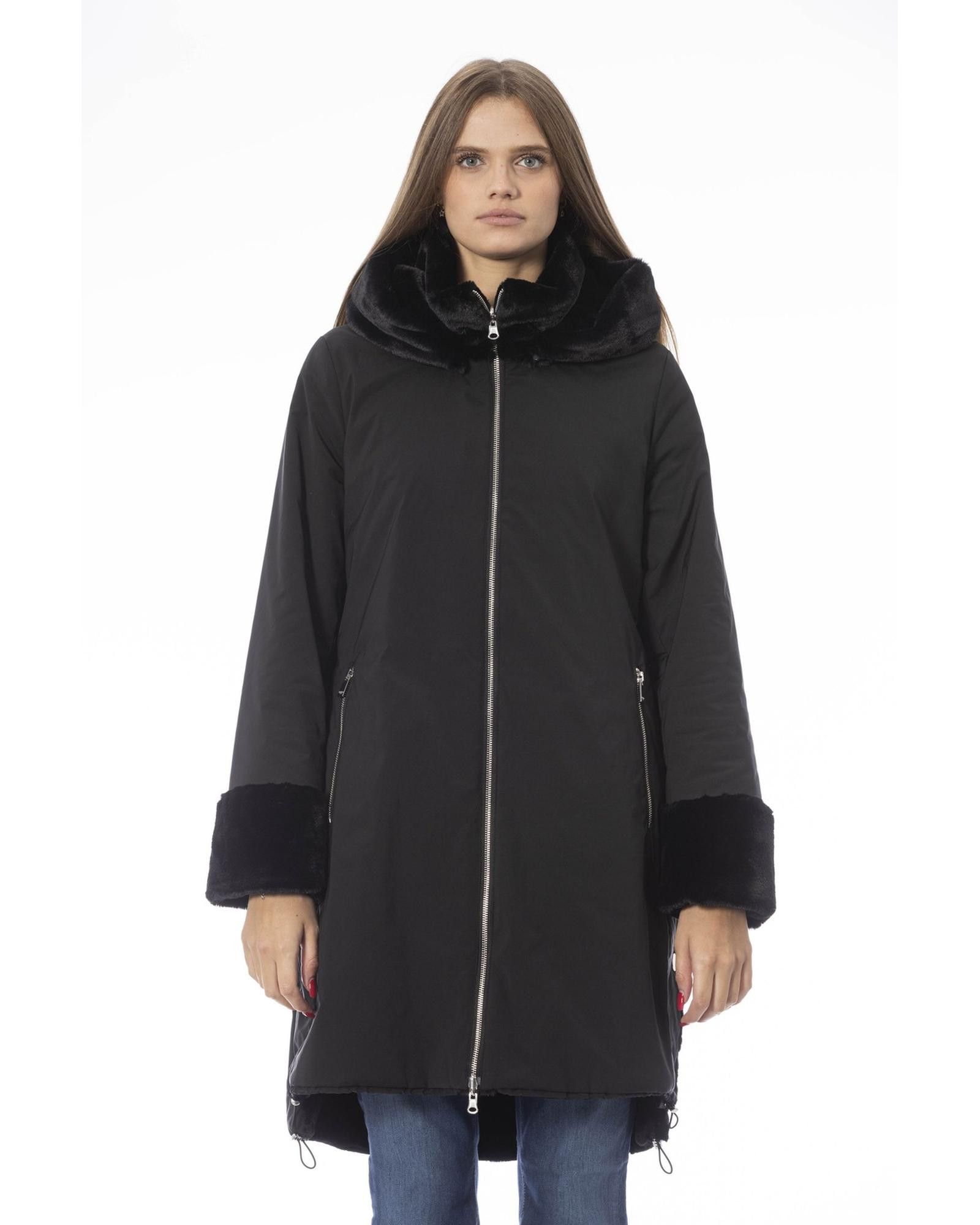Baldinini Trend Black Polyester Jackets & Coat
