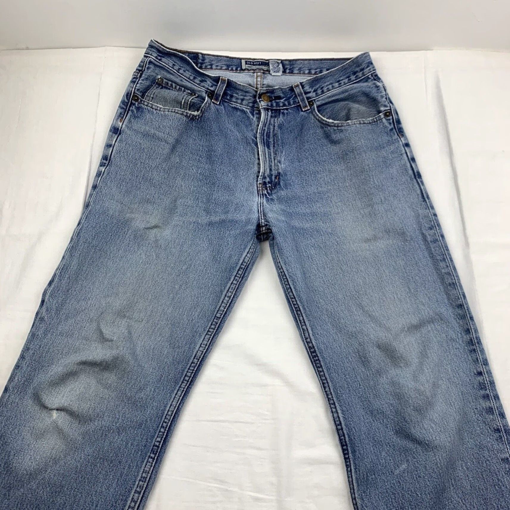 Old Navy VINTAGE Old Navy Jeans Men's 33 Blue Regular Fit Straight Leg Denim Y2K Grunge Size US 33 - 2 Thumbnail