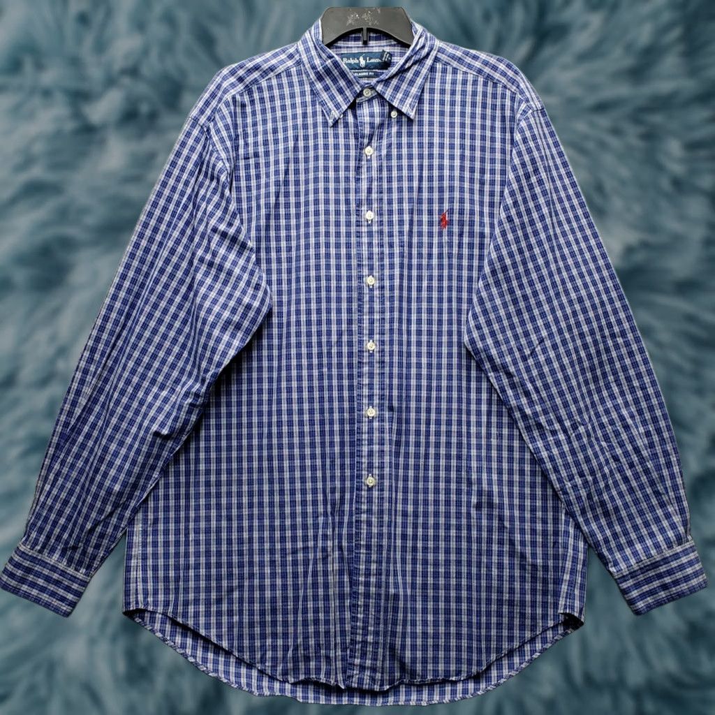 Ralph Lauren Ralph Lauren Dress Shirt Men L Multi Plaid Pony Logo Button Down Size 42R - 1 Thumbnail