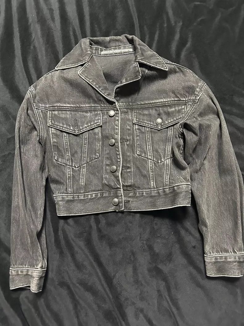 Alexander Wang Washed Black Denim Jacket-