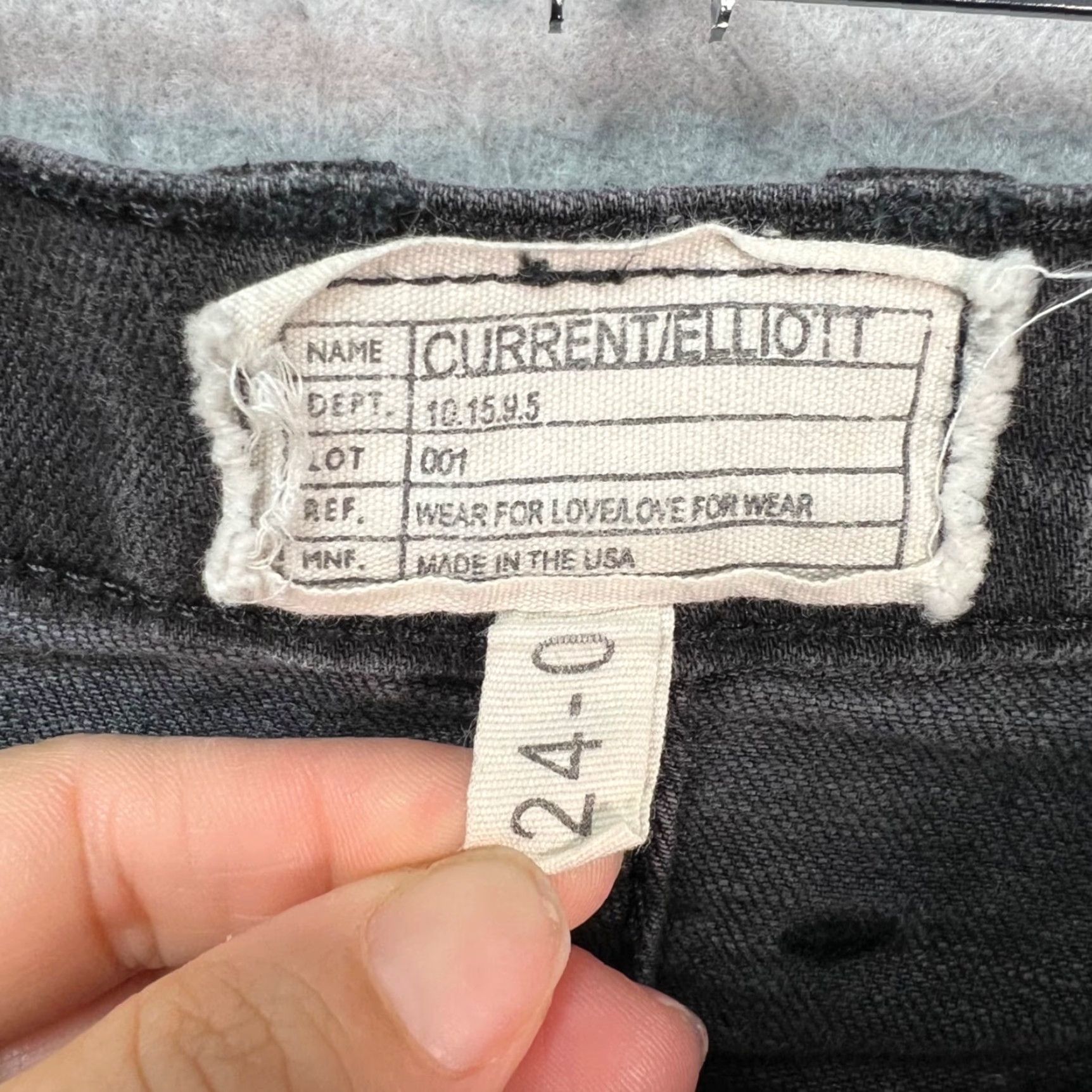 Vintage Current/Elliott Jeans Skinny Womens 24 Gray Cotton Blend Made In USA Visually Textured Denim 26 In Inseam USA Theme Mens Womens Girls Size 42" / US 20 - 3 Thumbnail