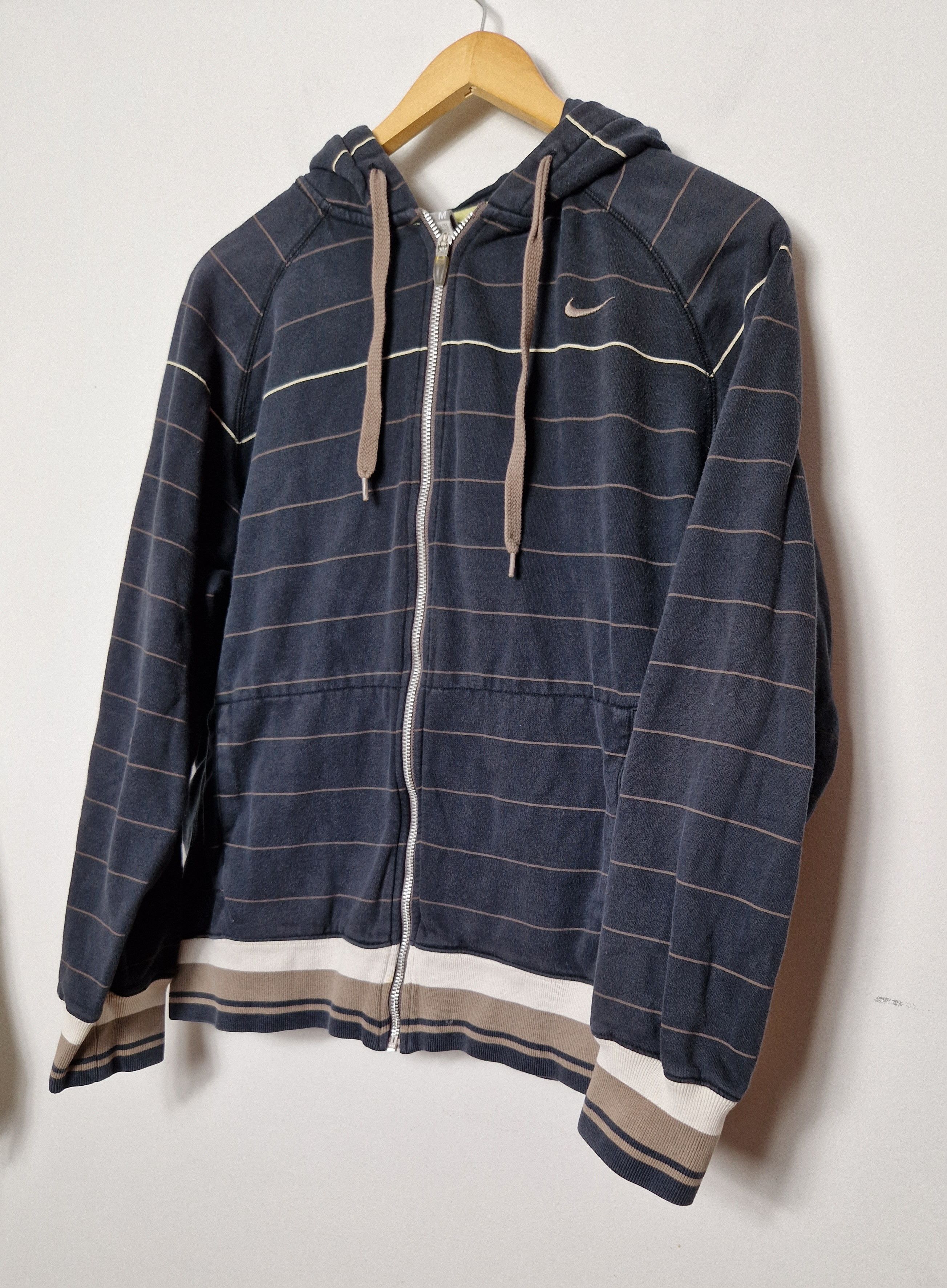 Japanese Brand × Nike × Vintage Nike vintage y2k striped zip hoodie Size US M / EU 48-50 / 2 - 2 Thumbnail