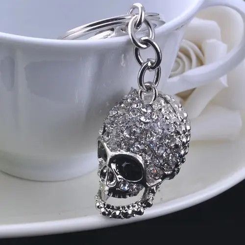 VIBE C.Zircon Inlaid Skull Head Keychain Size ONE SIZE - 4 Thumbnail
