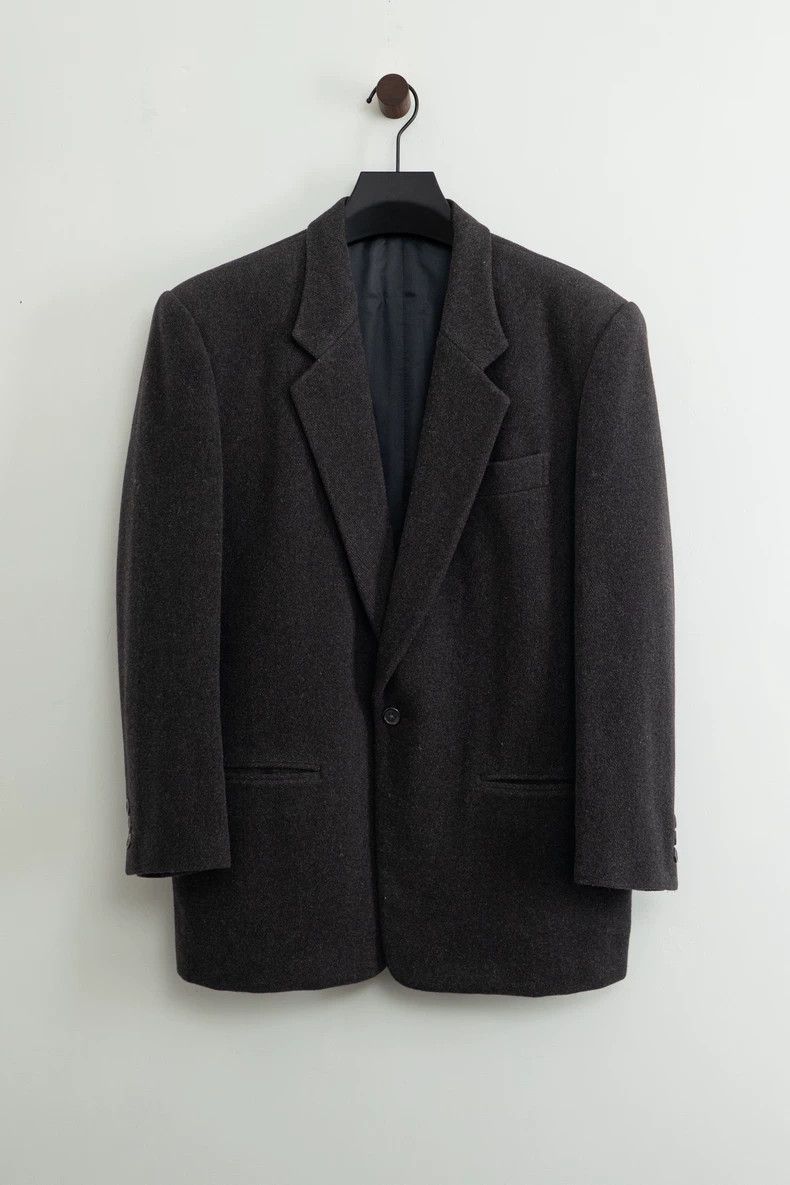 Yohji Yamamoto Yohji Yamamoto size m 80s Wide-shouldered one-button wool s Size 36R - 1 Thumbnail