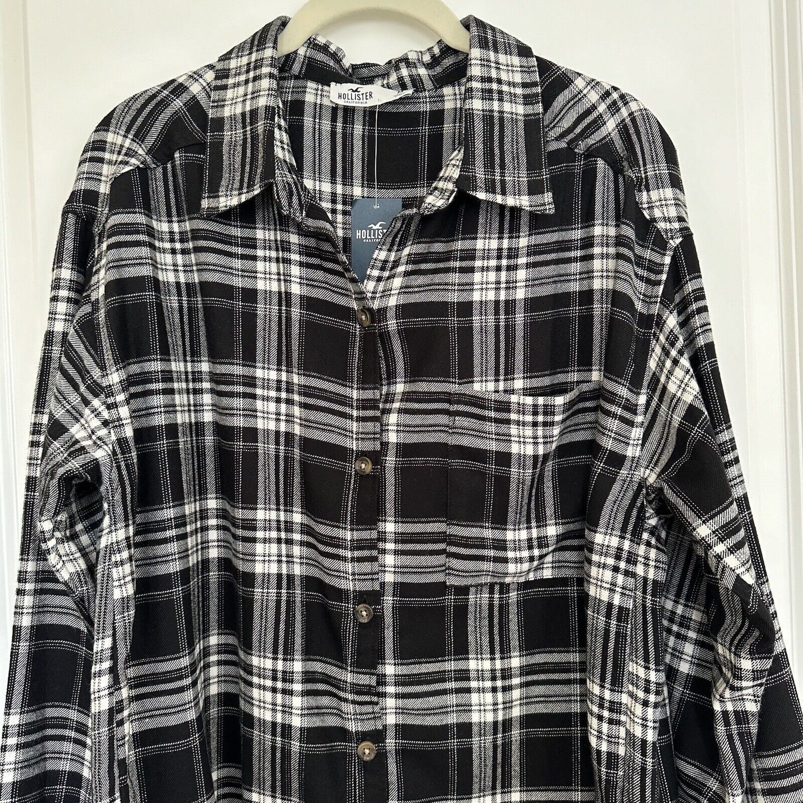 Hollister Hollister Black White Fall Plaid Shirt Women Medium Size M / US 6-8 / IT 42-44 - 3 Thumbnail
