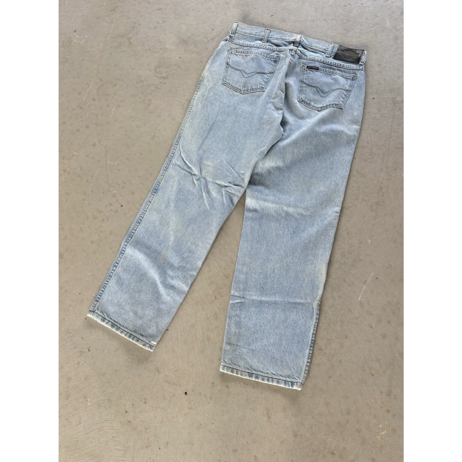 Harley Davidson VINTAGE Harley-Davidson Jeans Denim 36x30 Light Wash Straight 90s Mens Blue Cotton Regular Jeans Size US 36 / EU 52 - 3 Thumbnail