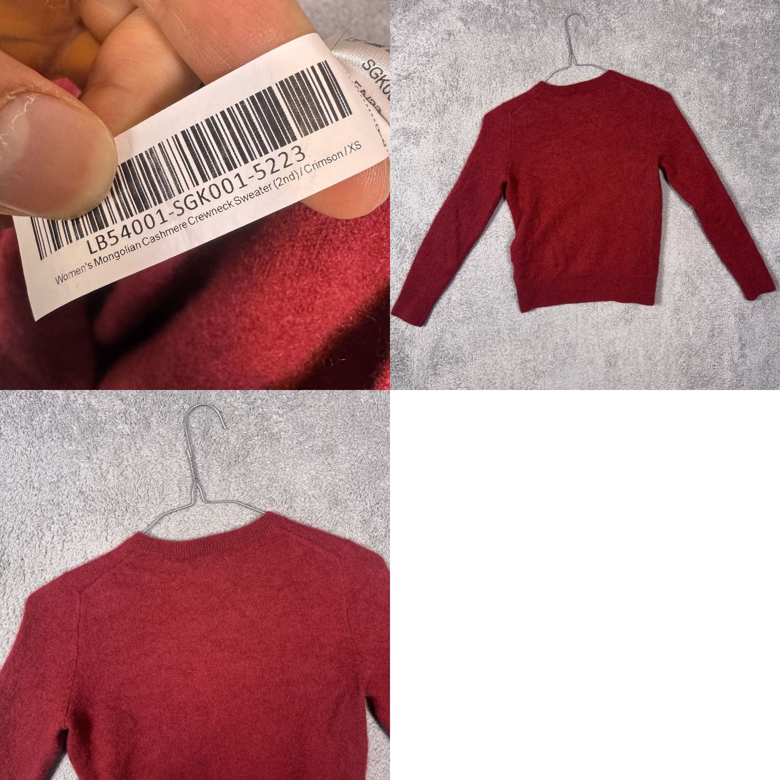 Quince Quince Mongolian Cashmere Womens XS Fisherman Crewneck Fitted Jumper Crimson 2nd Size XS / US 0-2 / IT 36-38 - 8 Thumbnail