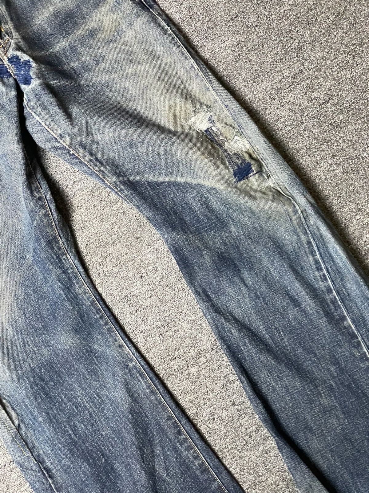 Edwin × Vintage EDWIN x E.Function Distressed Denim Jeans (93) Size US 31 - 3 Thumbnail