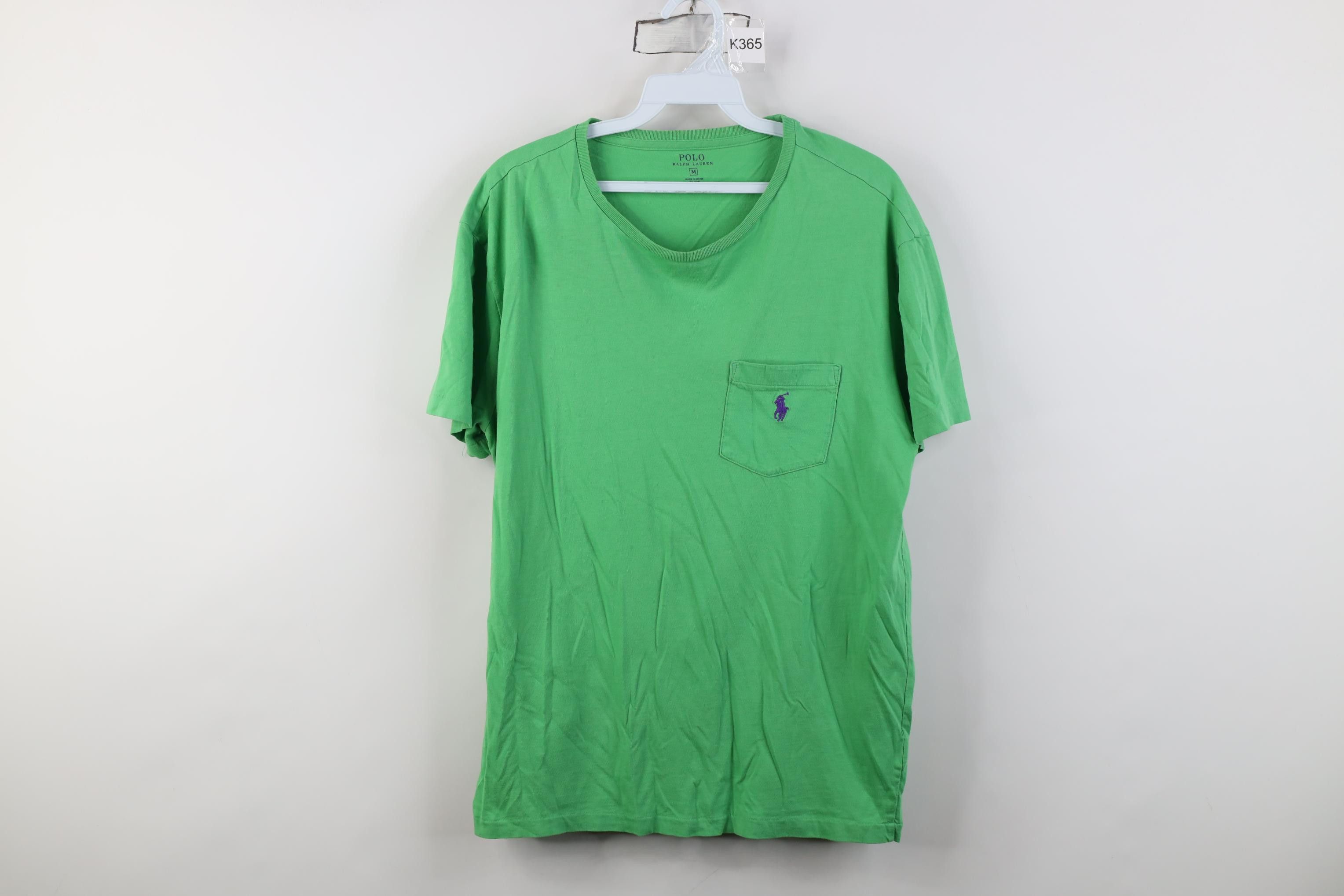 Polo Ralph Lauren Vintage Y2K Ralph Lauren Cotton Pocket T-Shirt Lime Green Size US M / EU 48-50 / 2 - 1 Thumbnail