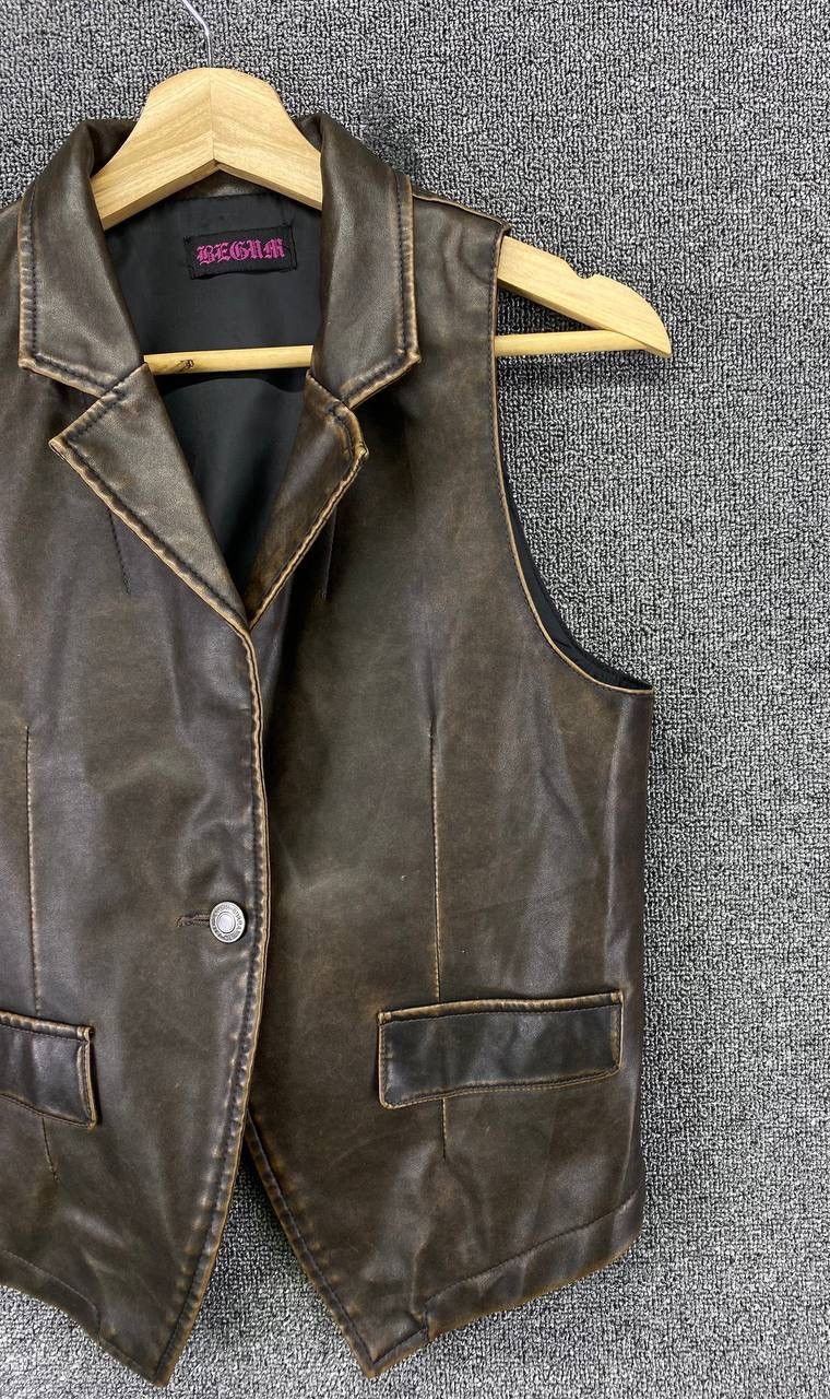 Japanese Brand Vintage Rebilah Leather Vest Size L / US 10 / IT 46 - 3 Thumbnail
