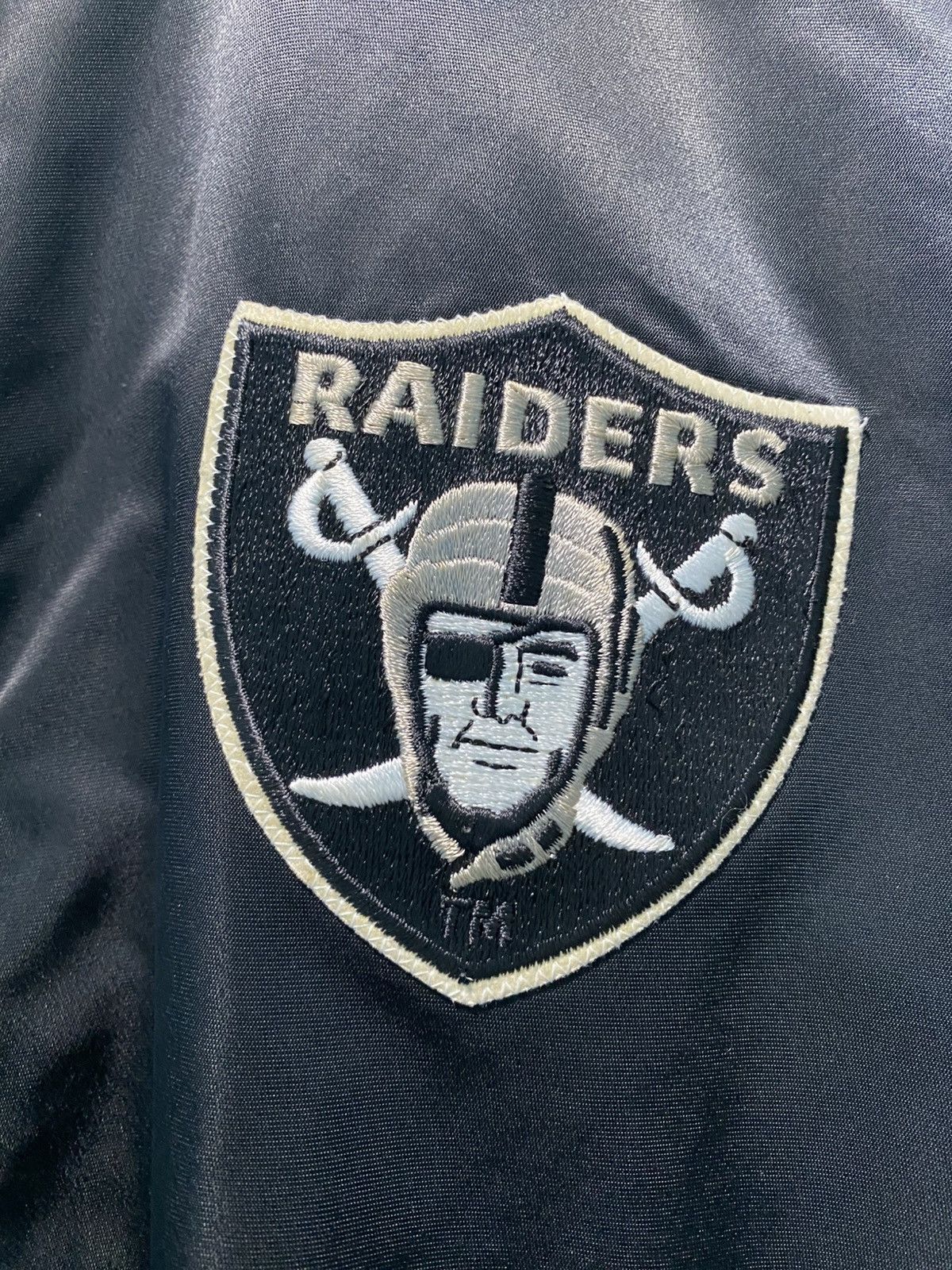 NFL 🥷🏻 Vtg Starter Pro Line Oakland Raiders Satin Varsity Jacket Size US XL / EU 56 / 4 - 8 Thumbnail